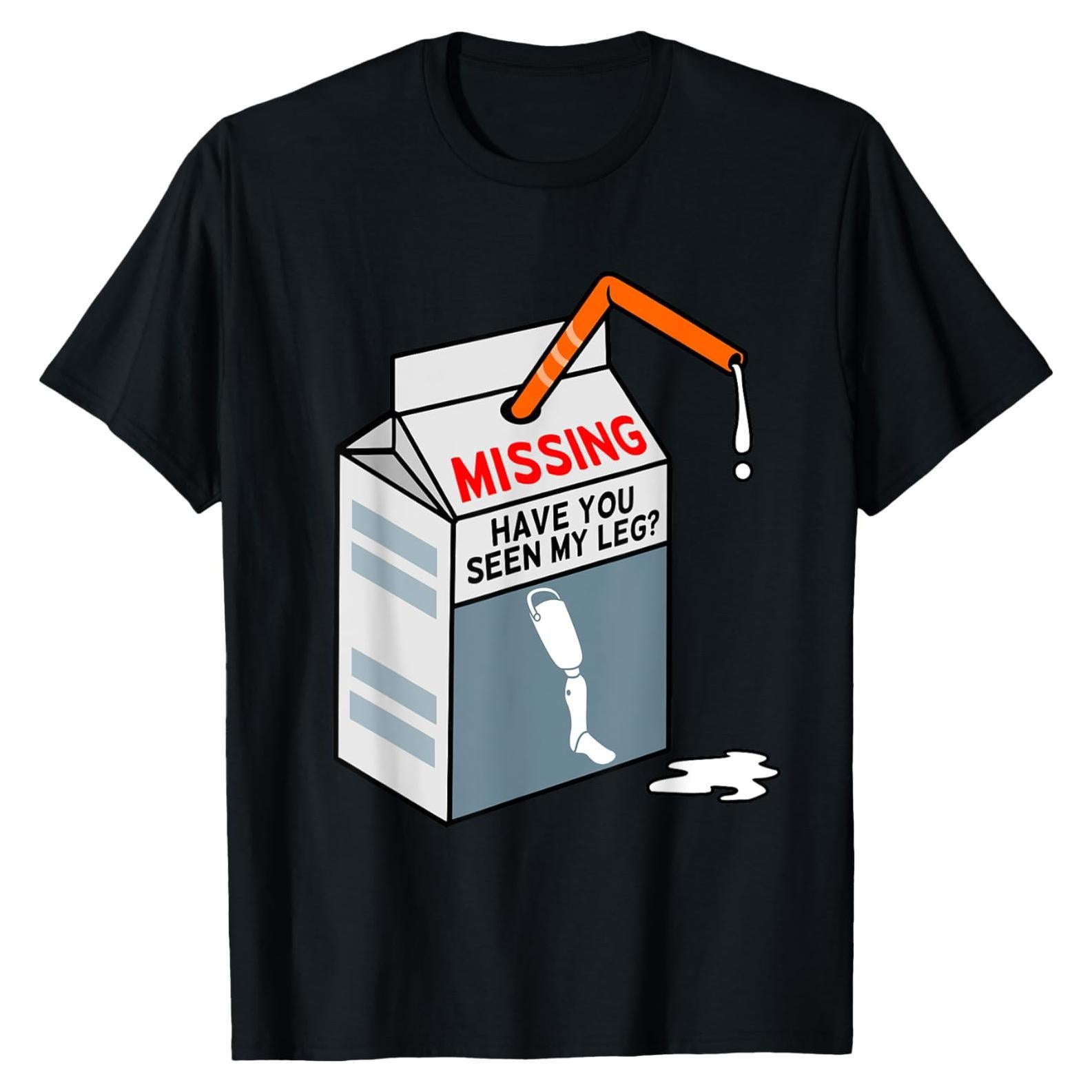 Camiseta gráfica humorística para amputados - '¿Has visto mi pierna?'