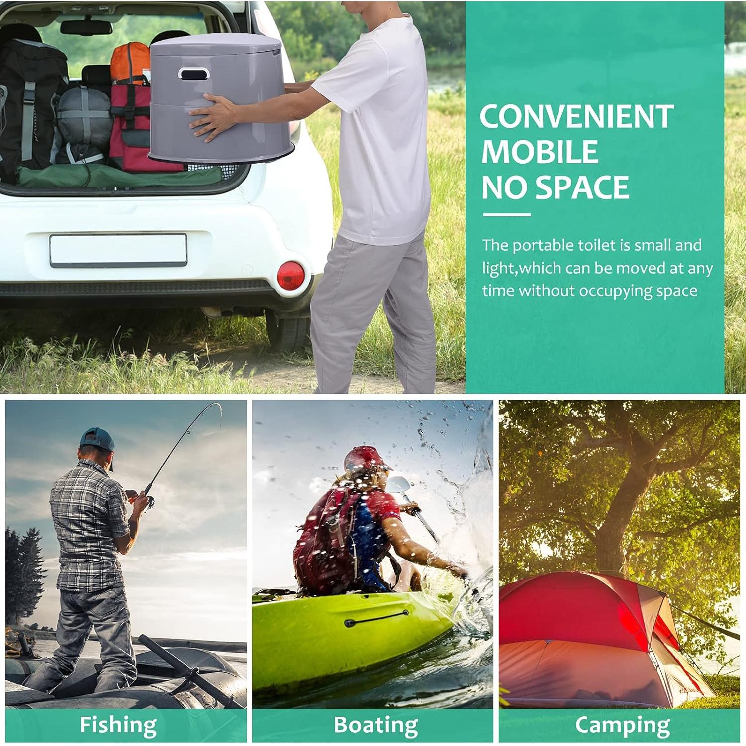 Inodoro Portátil Axidou Plegable con Cubo Desmontable