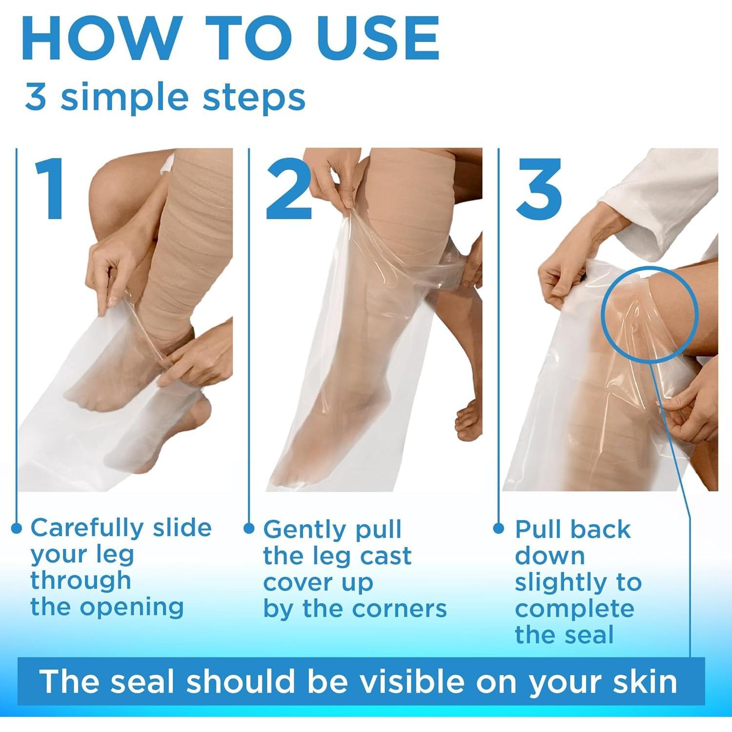 Cubiertas de yeso impermeables Mighty-X 2pk para pierna