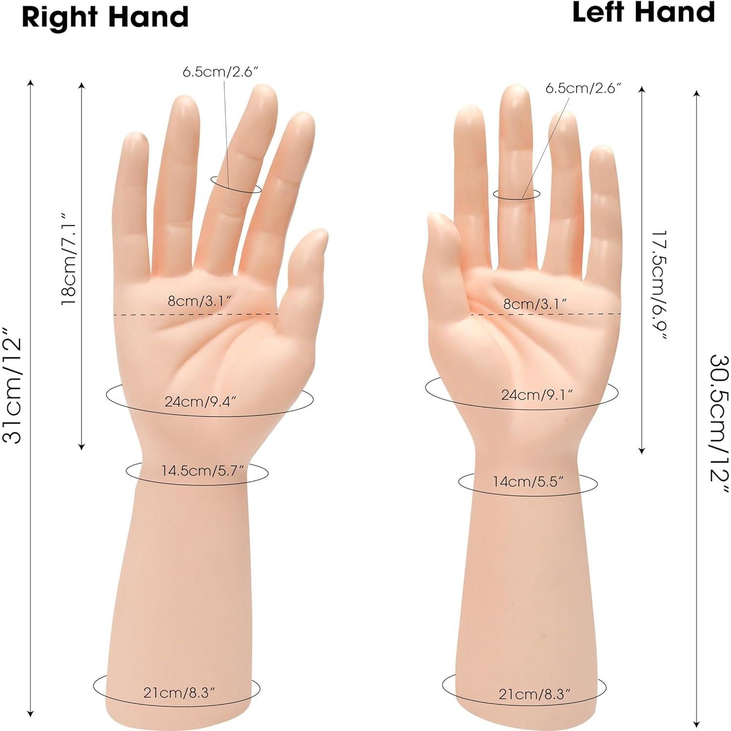 Par de Manos de Maniquí Masculino Marsrut 30,48 cm Joyería