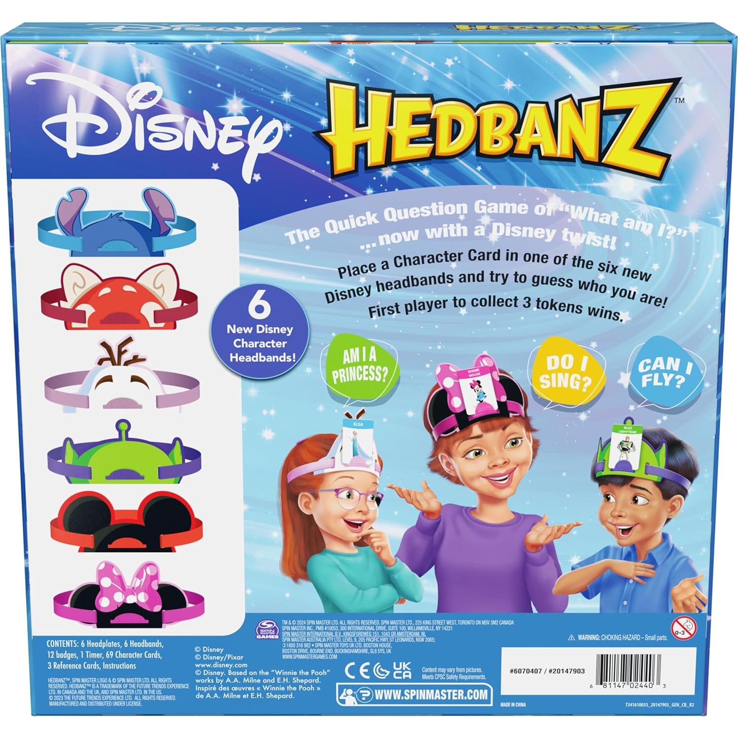 Juego de Adivinanza Disney Hedbanz Spin Master 2-6 Jugadores