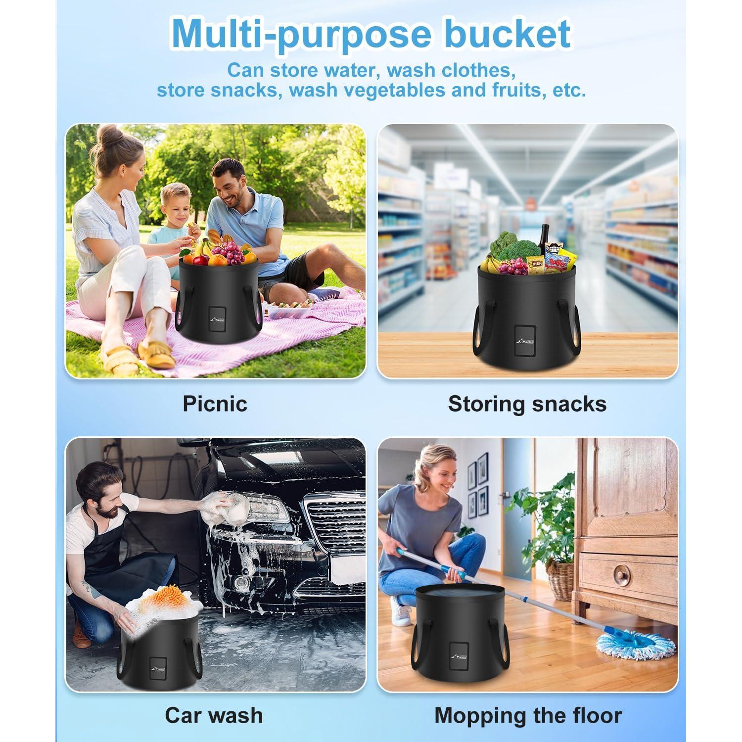 Ducha de Camping WADEO Portátil 6000mAh 20L Plegable