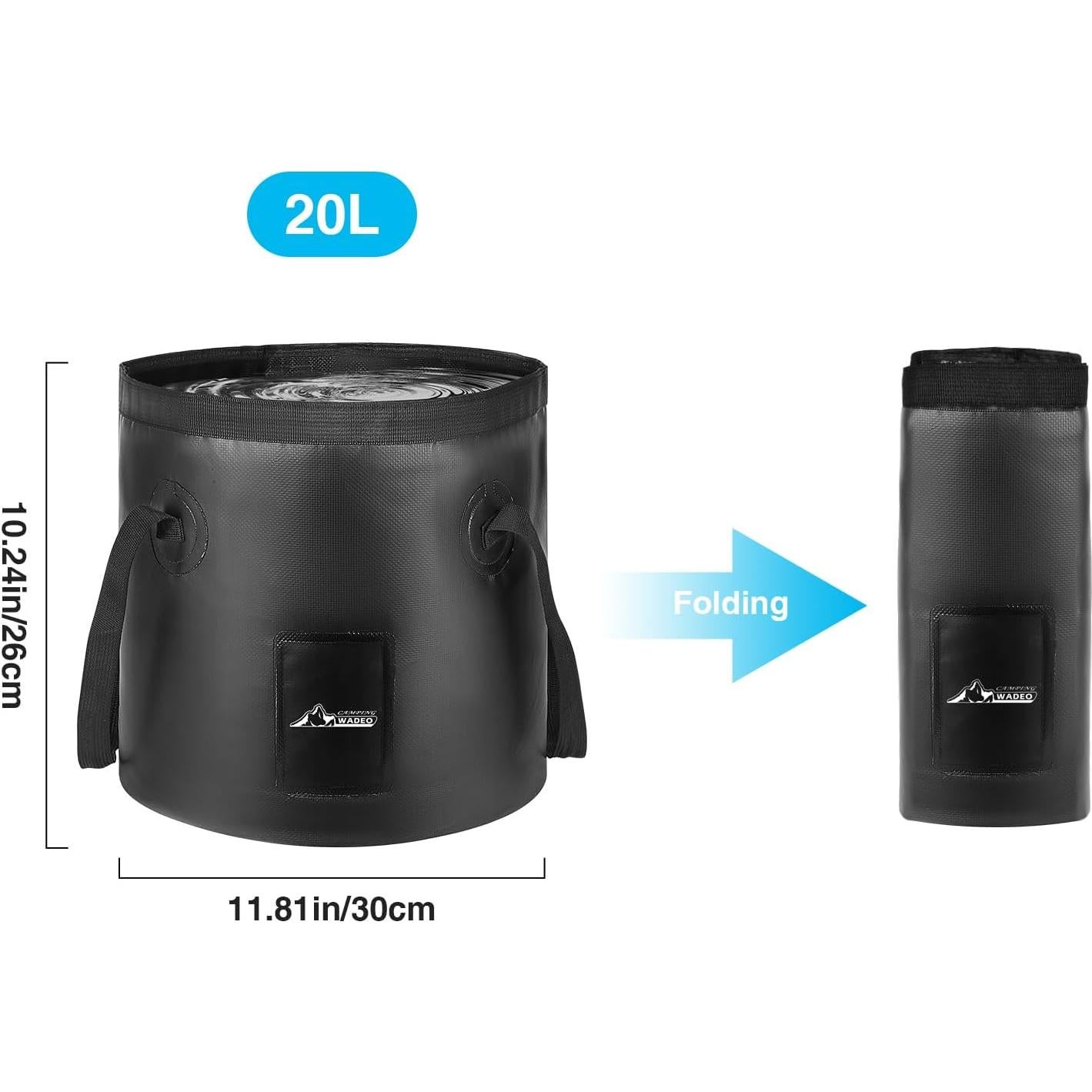 Ducha de Camping WADEO Portátil 6000mAh 20L Plegable