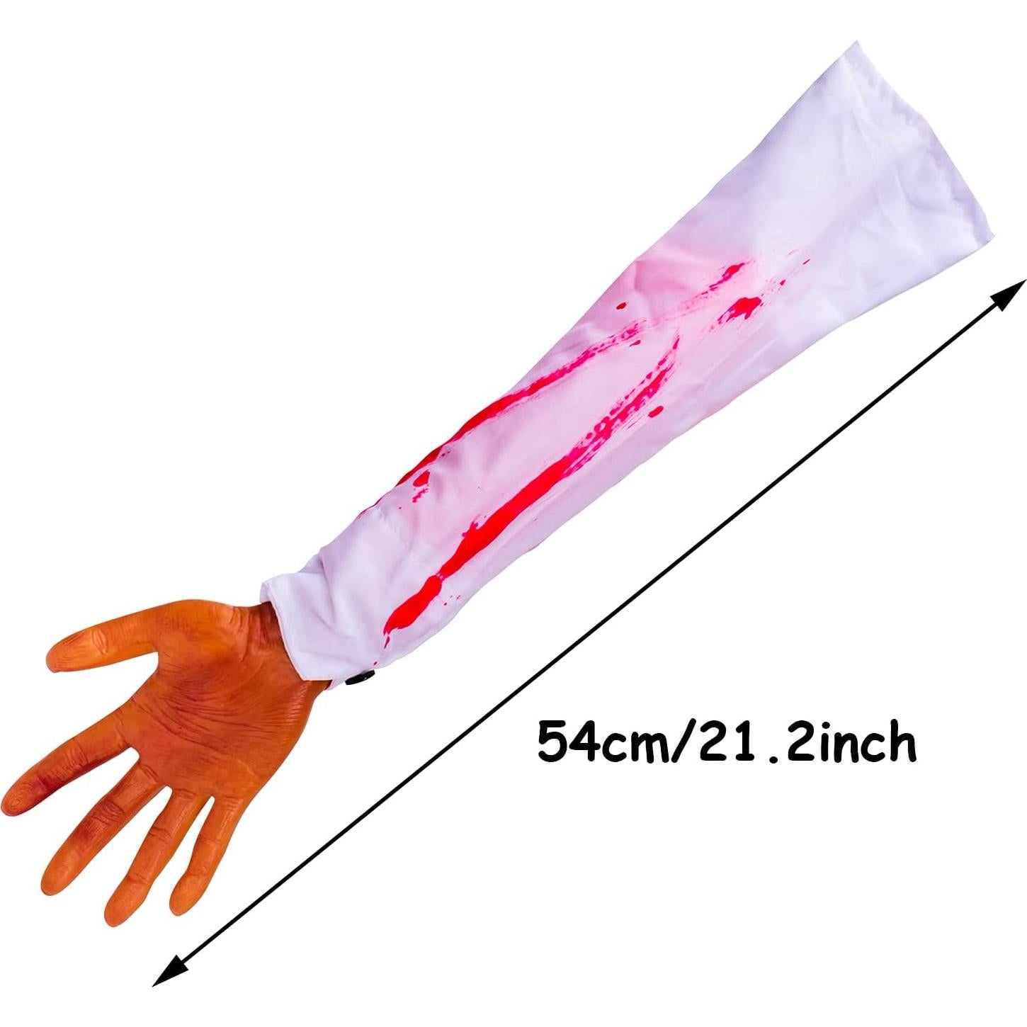 XONOR Halloween Fake Severed Arm Plastic Hands Human Body Parts for Haunted House Zombie Halloween Party Decorations, 2Pcs