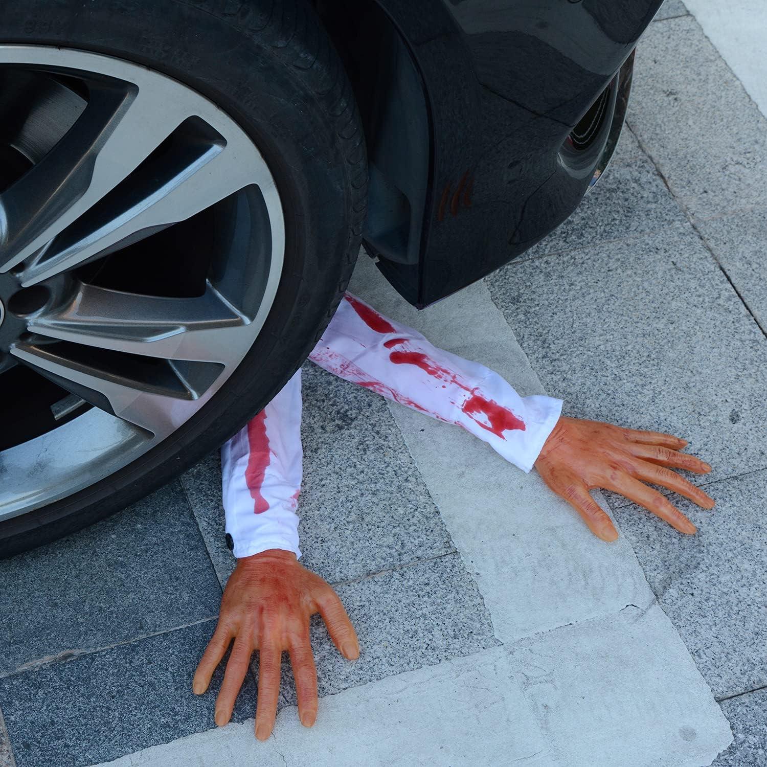 XONOR Halloween Fake Severed Arm Plastic Hands Human Body Parts for Haunted House Zombie Halloween Party Decorations, 2Pcs