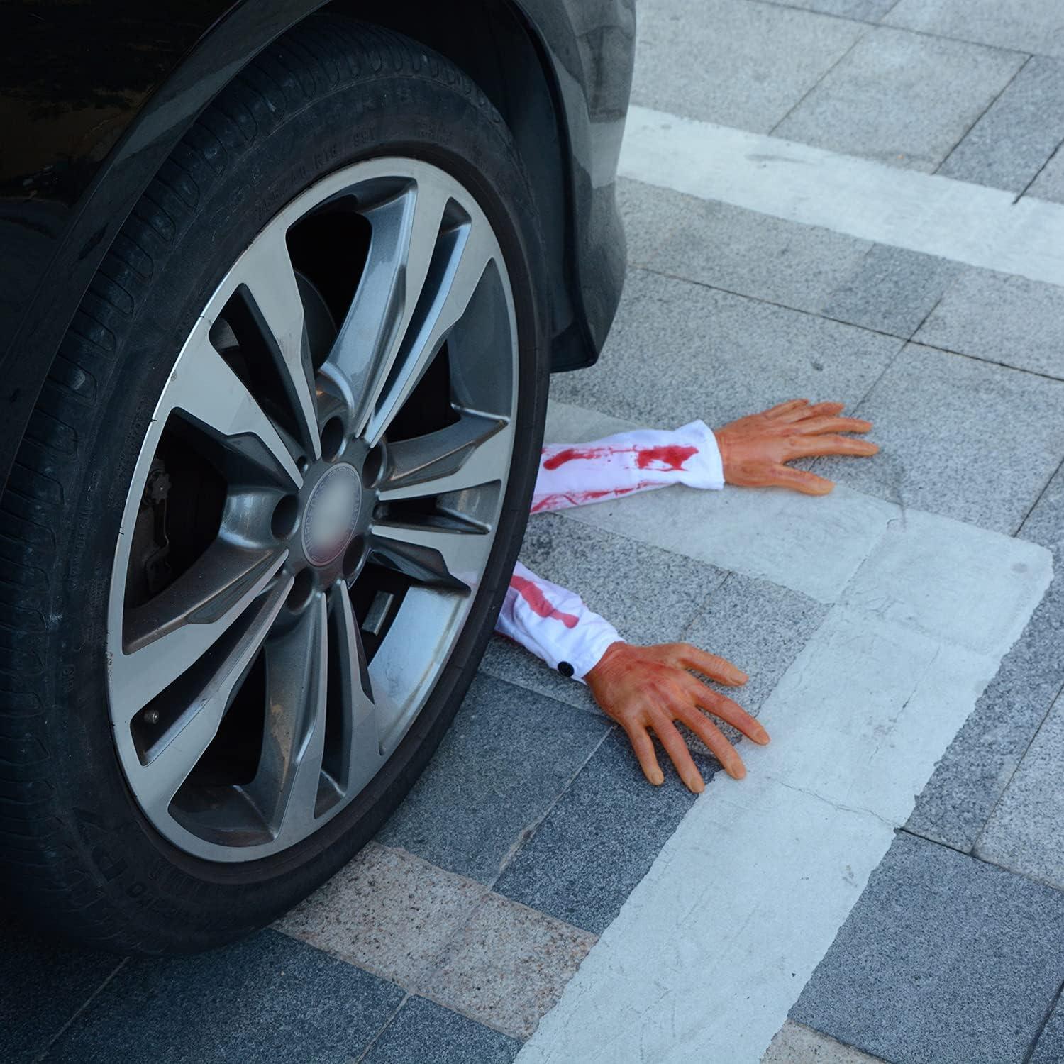 XONOR Halloween Fake Severed Arm Plastic Hands Human Body Parts for Haunted House Zombie Halloween Party Decorations, 2Pcs