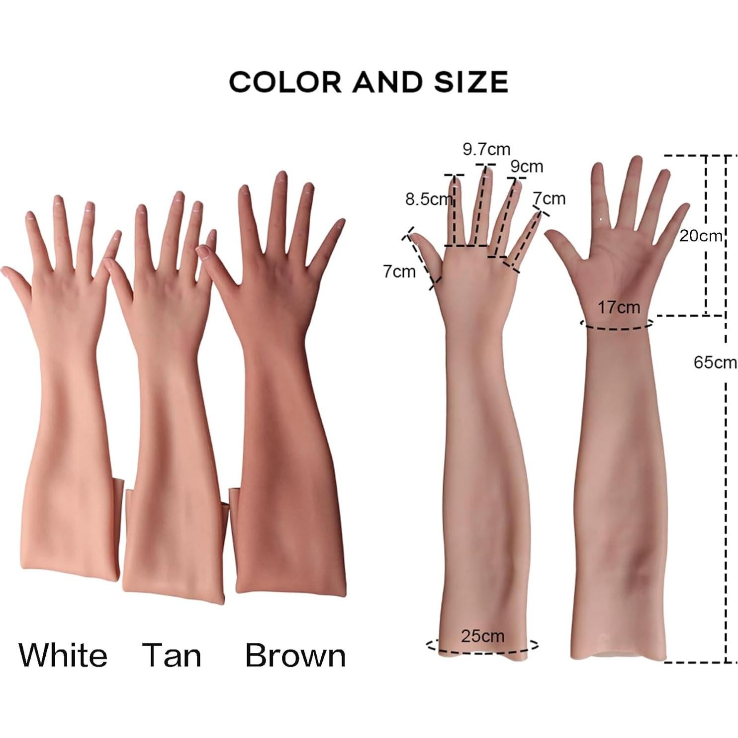 Guantes de Silicona EQAIWUJIE Femeninos Brazo Derecho Bronceado