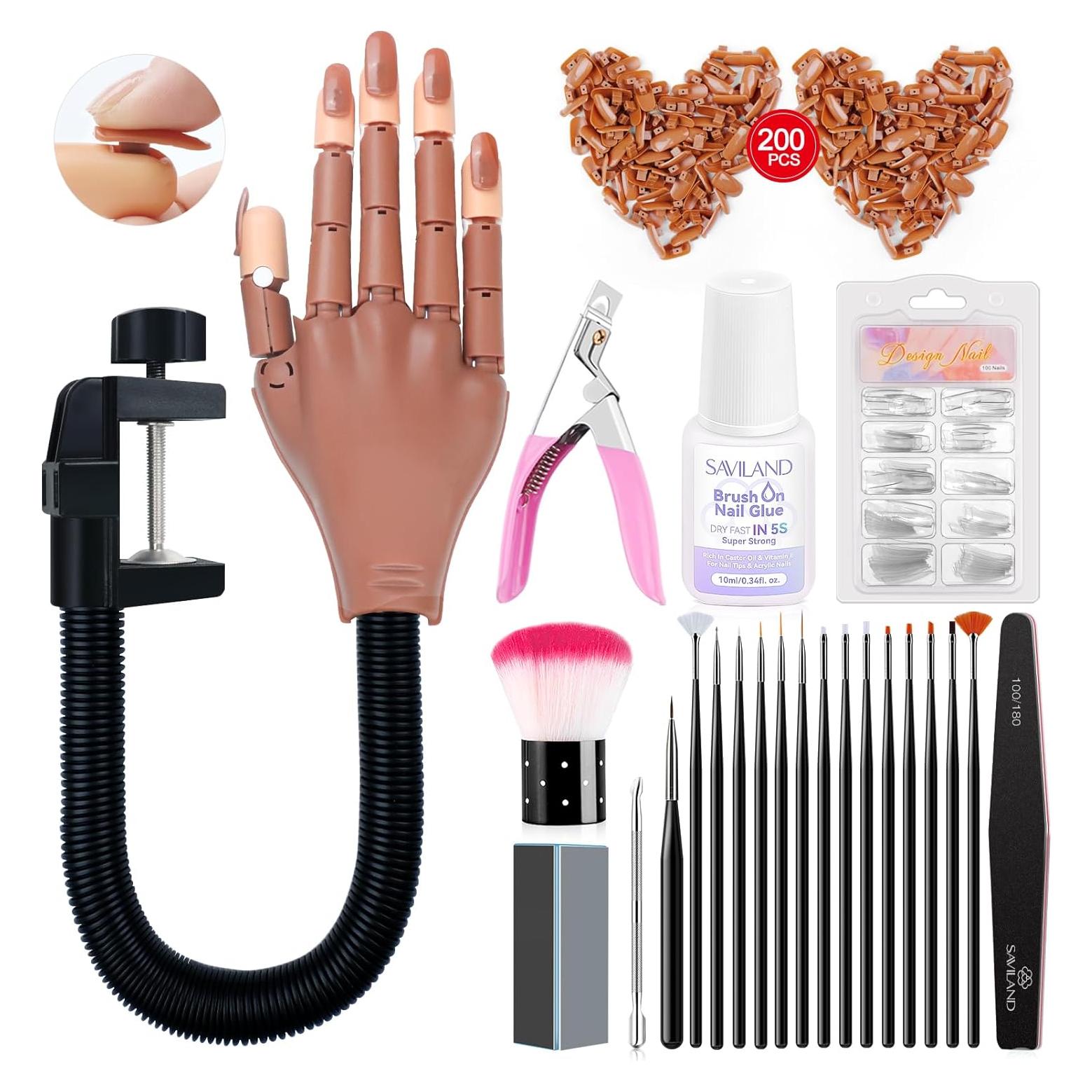 Kit de Mano de Práctica Saviland para Uñas Acrílicas 200PCS