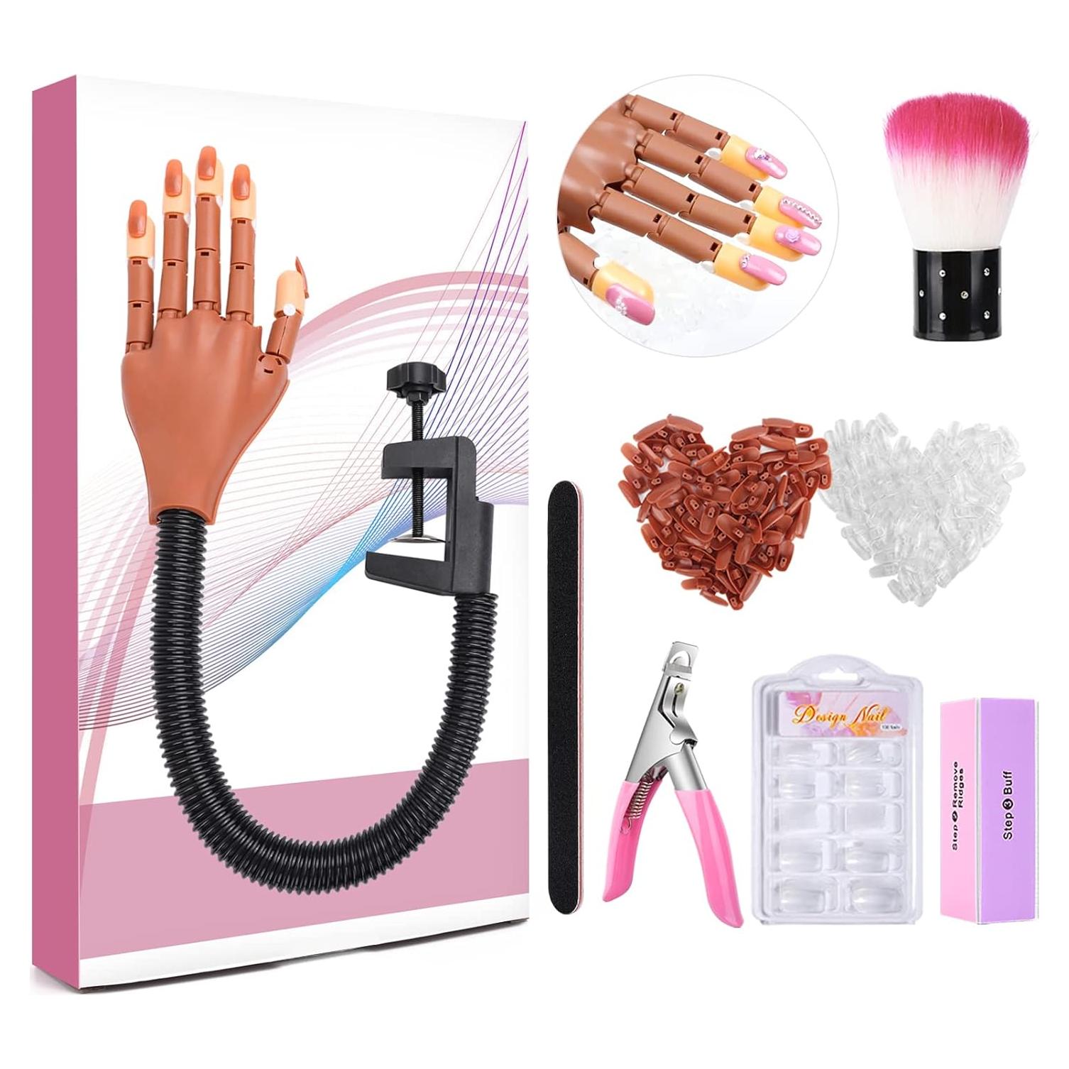 Mano de Práctica para Uñas LIONVISON con Herramientas