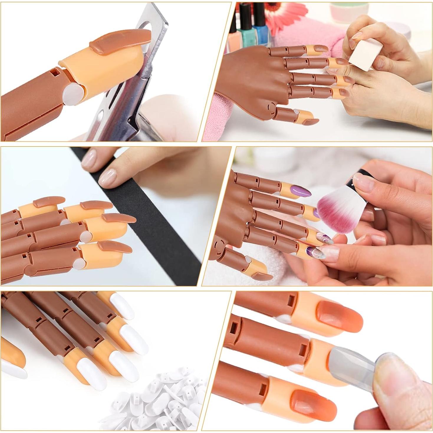 Mano de Práctica para Uñas LIONVISON con Herramientas