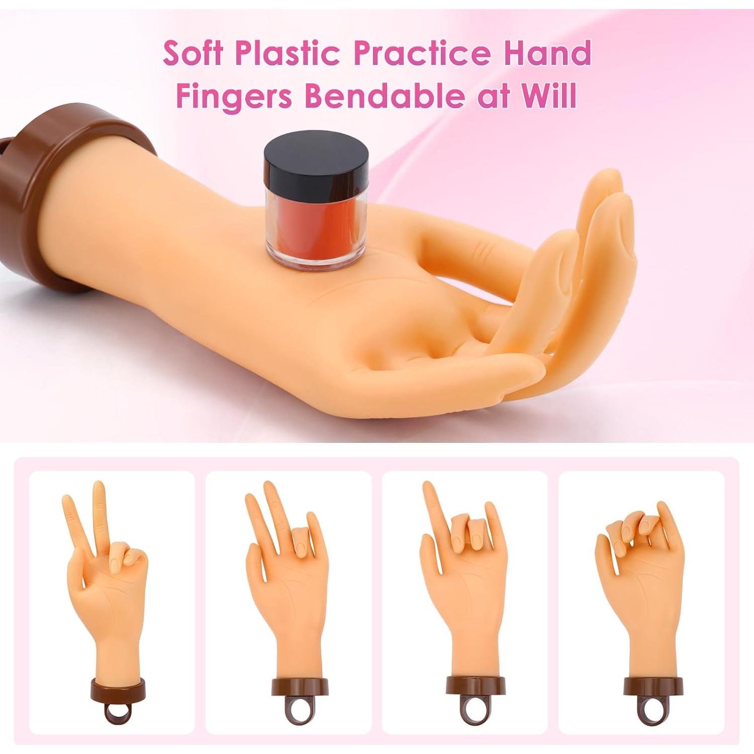 Mano de Práctica para Uñas Acrílicas Yokilly con Soporte