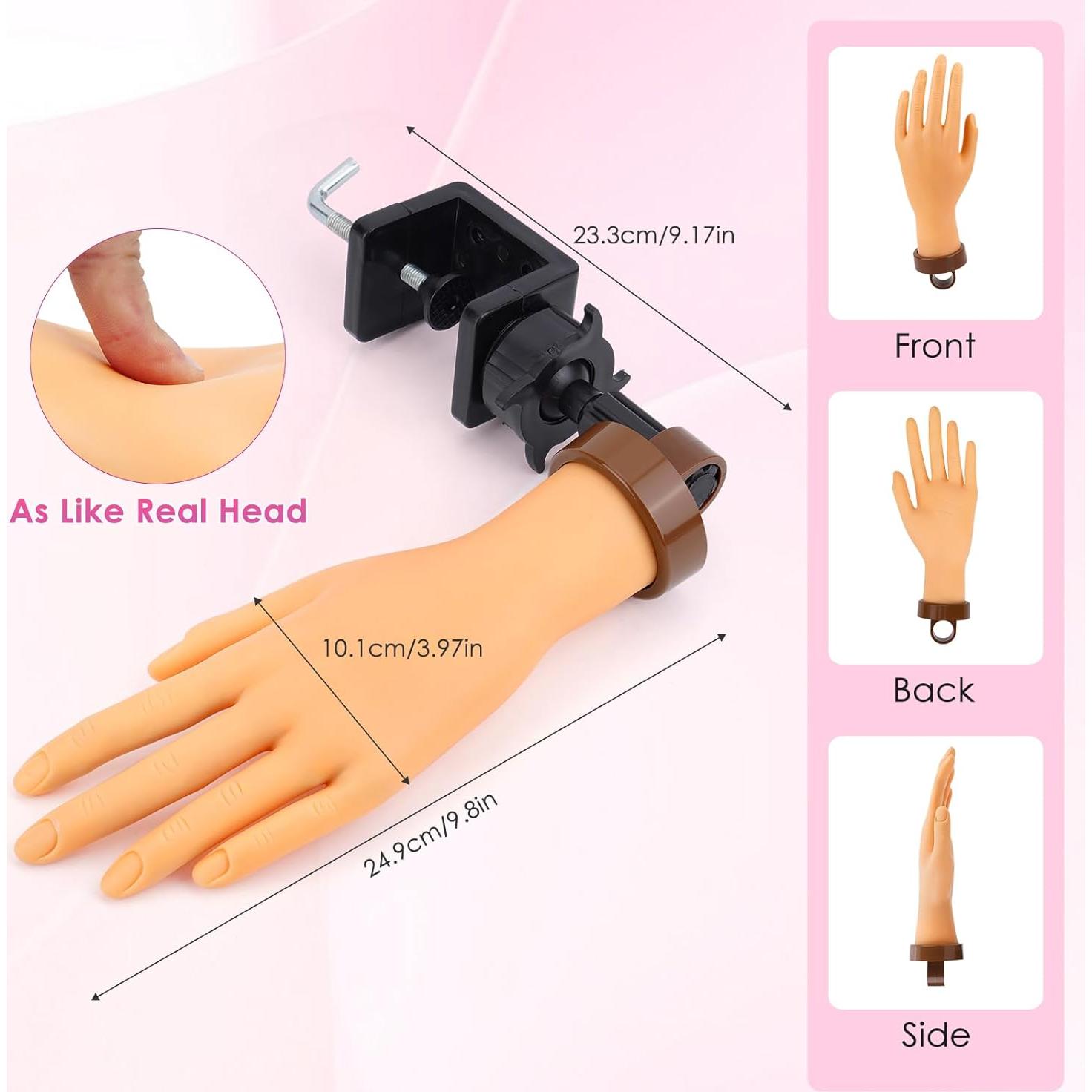 Mano de Práctica para Uñas Acrílicas Yokilly con Soporte