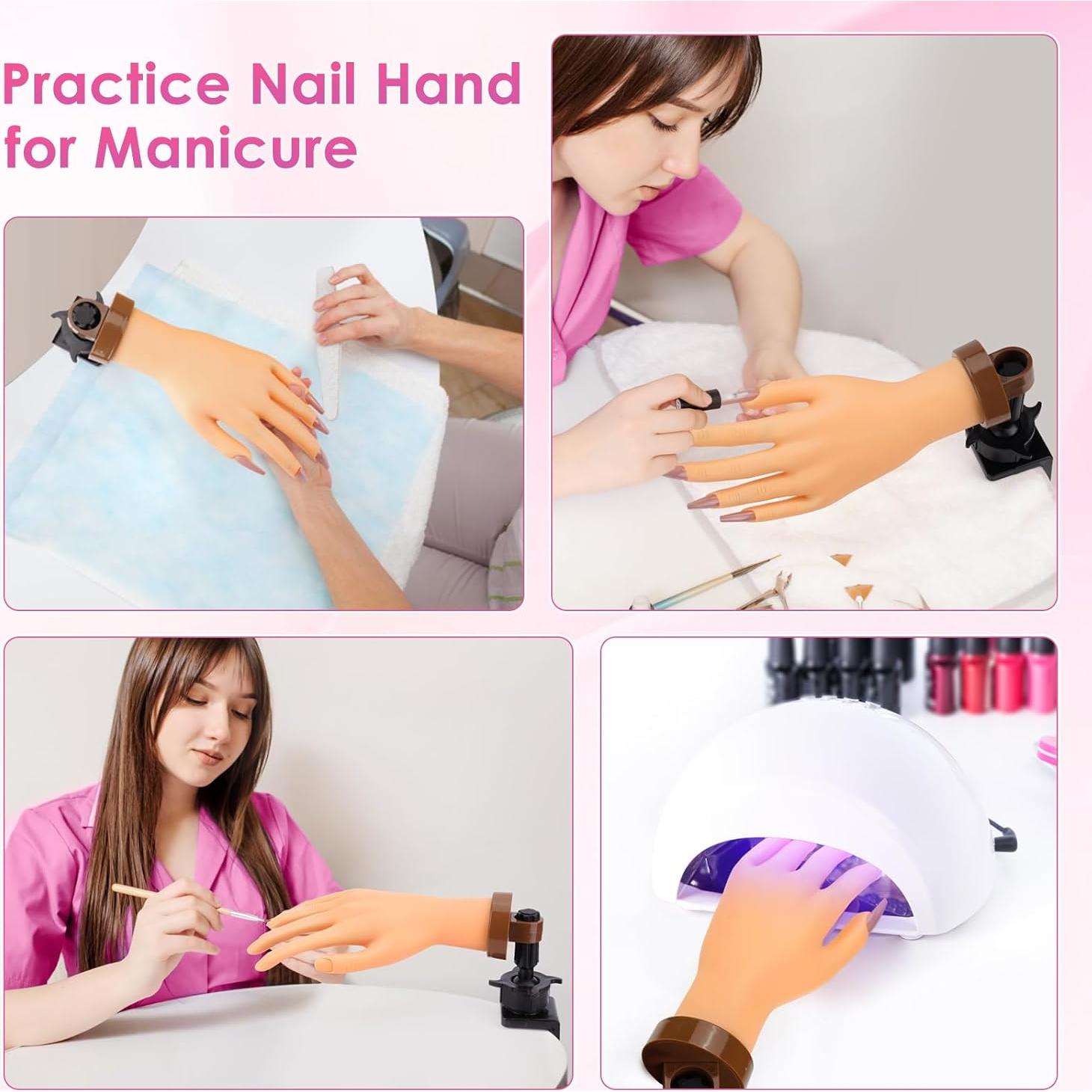 Mano de Práctica para Uñas Acrílicas Yokilly con Soporte