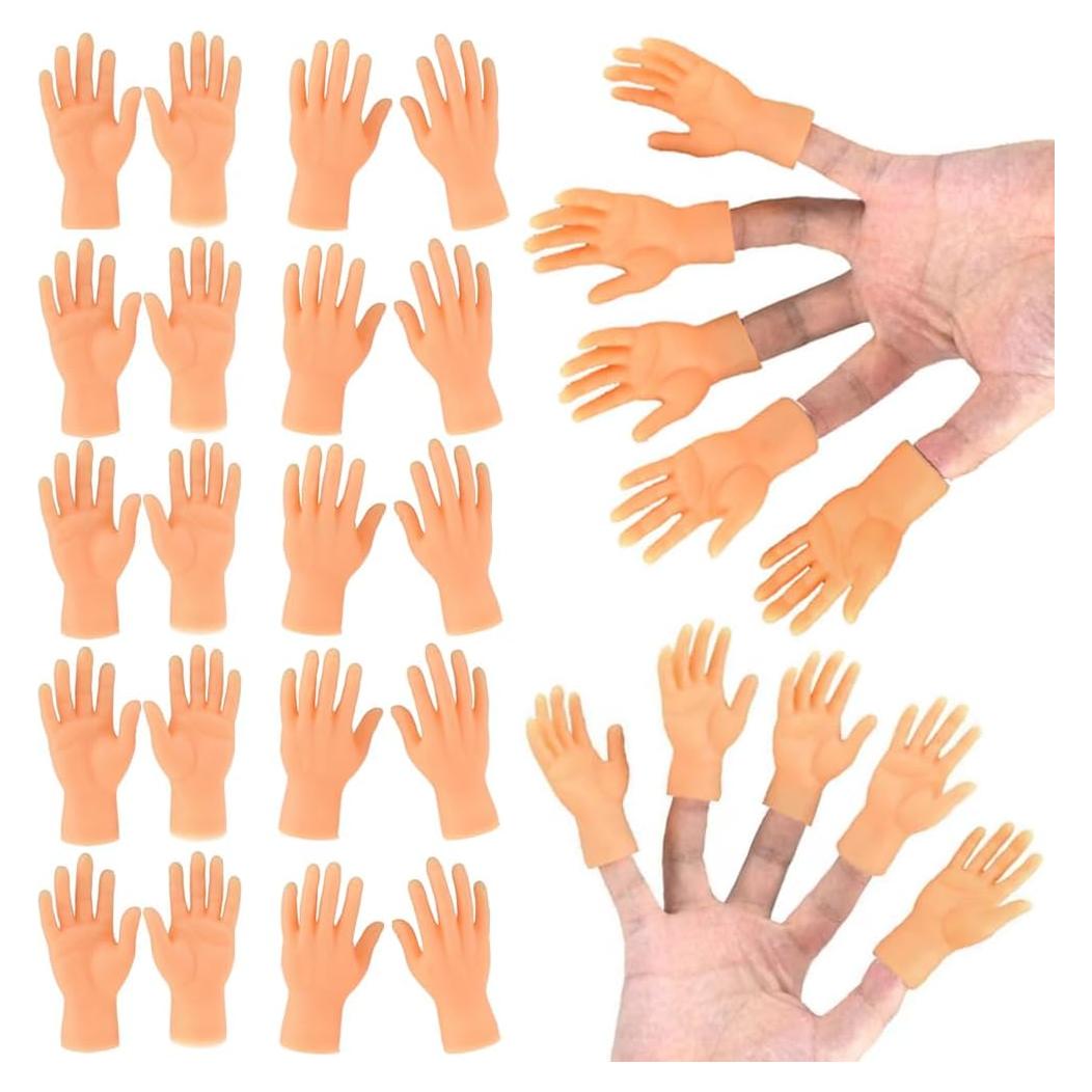 30 Mini Títeres de Goma Zanshen Manos Realistas 331g