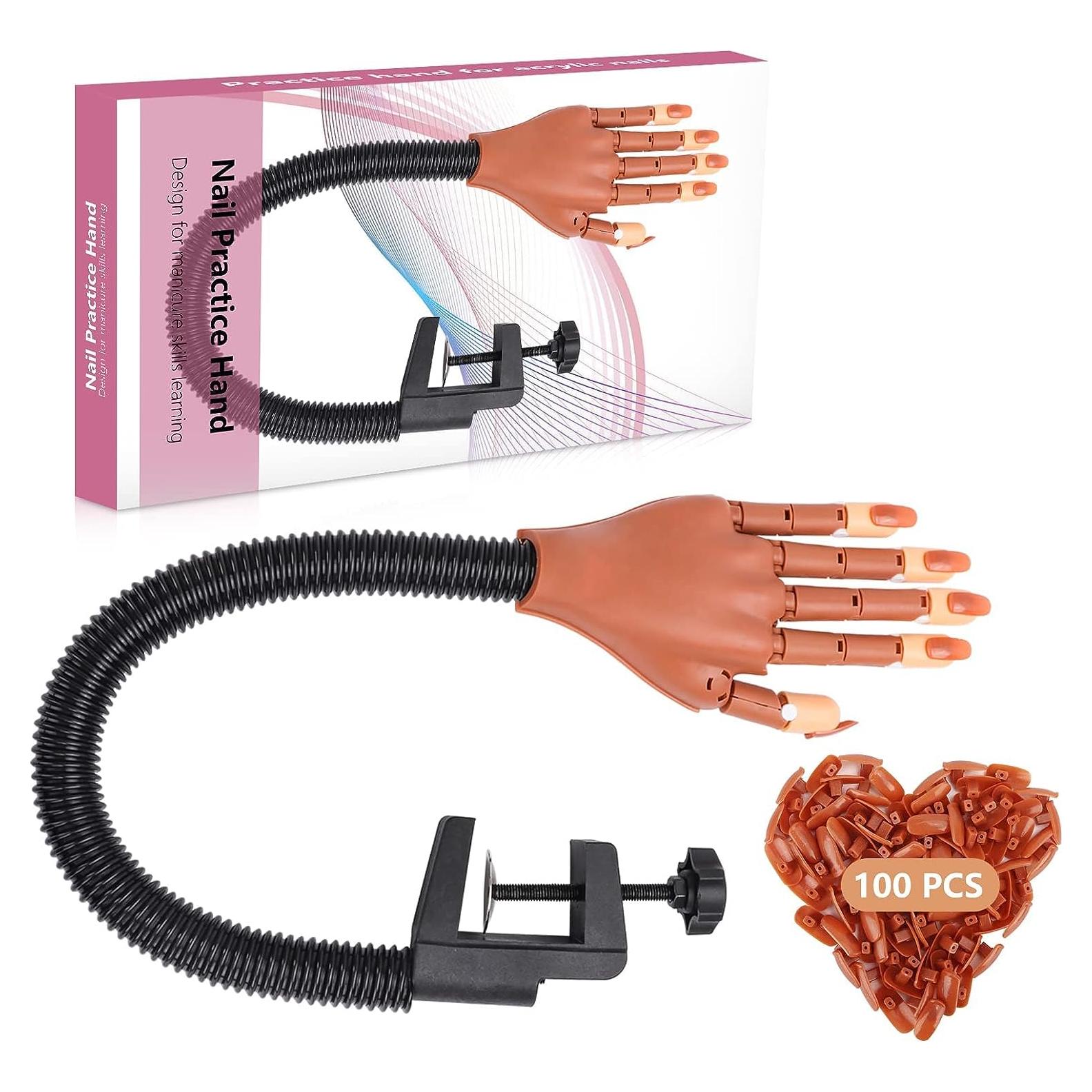 Mano de Práctica para Uñas Acrílicas L-Bulice con 100 Consejos