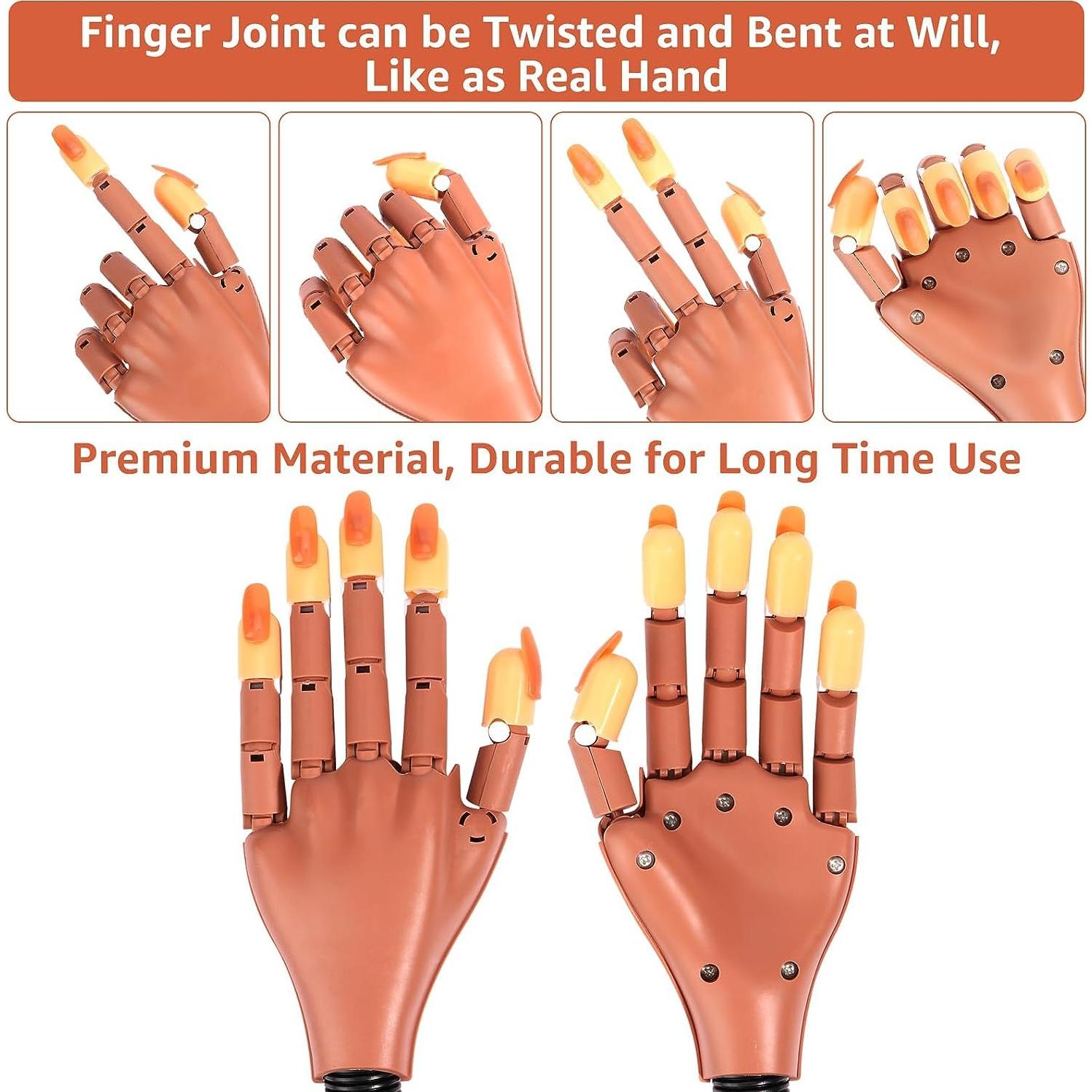 Mano de Práctica para Uñas Acrílicas L-Bulice con 100 Consejos