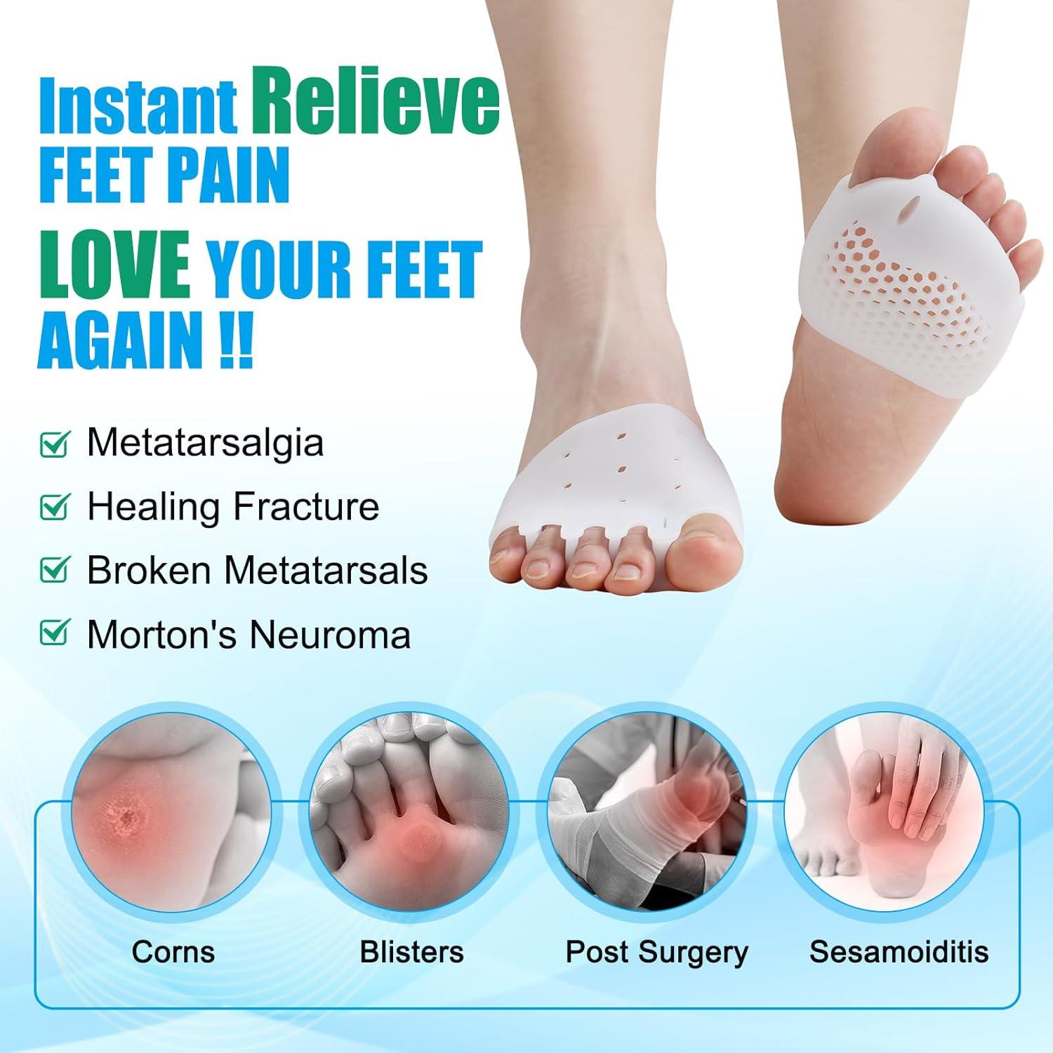 Cojines Metatarsales Pnrskter 4PCS Almohadillas de Gel