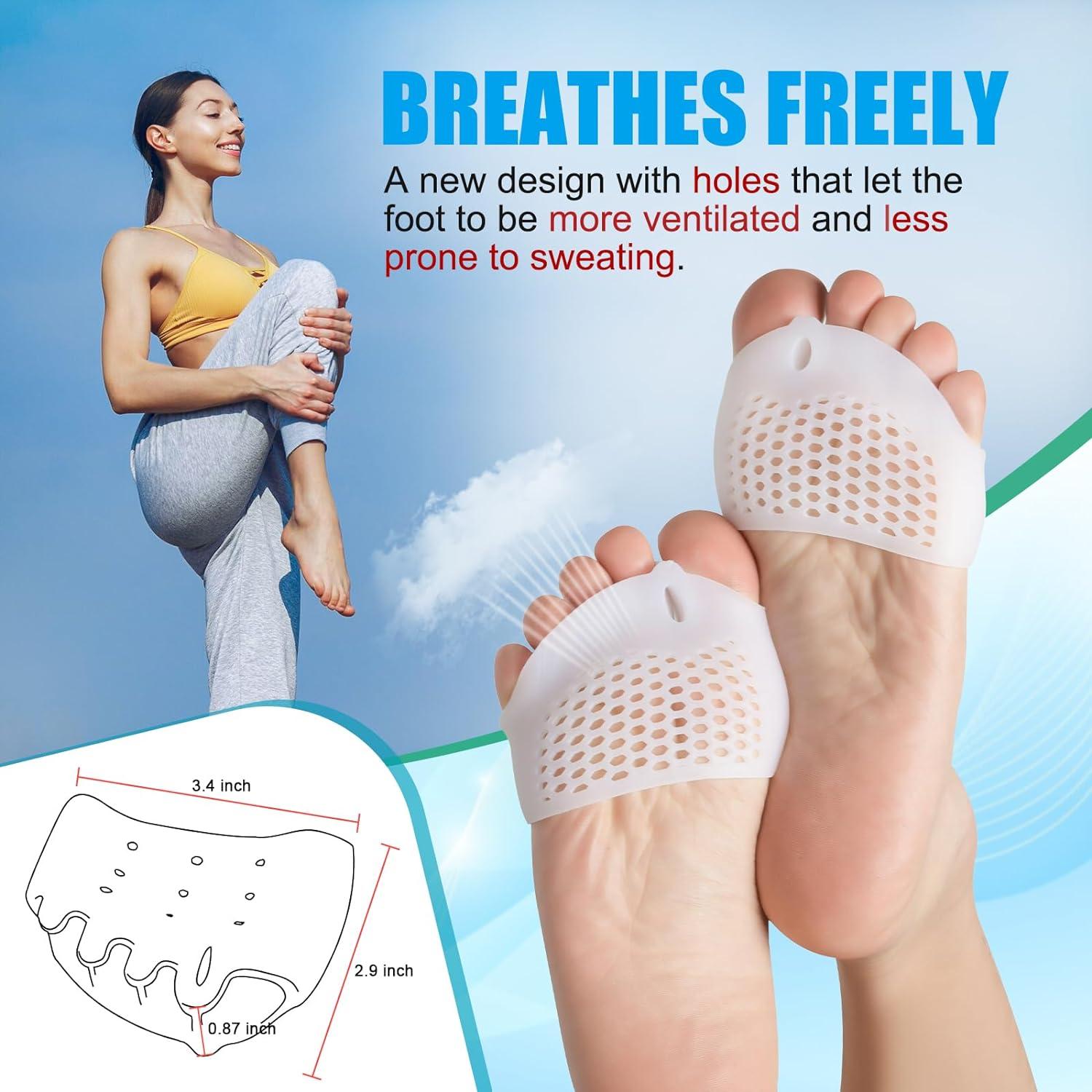 Cojines Metatarsales Pnrskter 4PCS Almohadillas de Gel