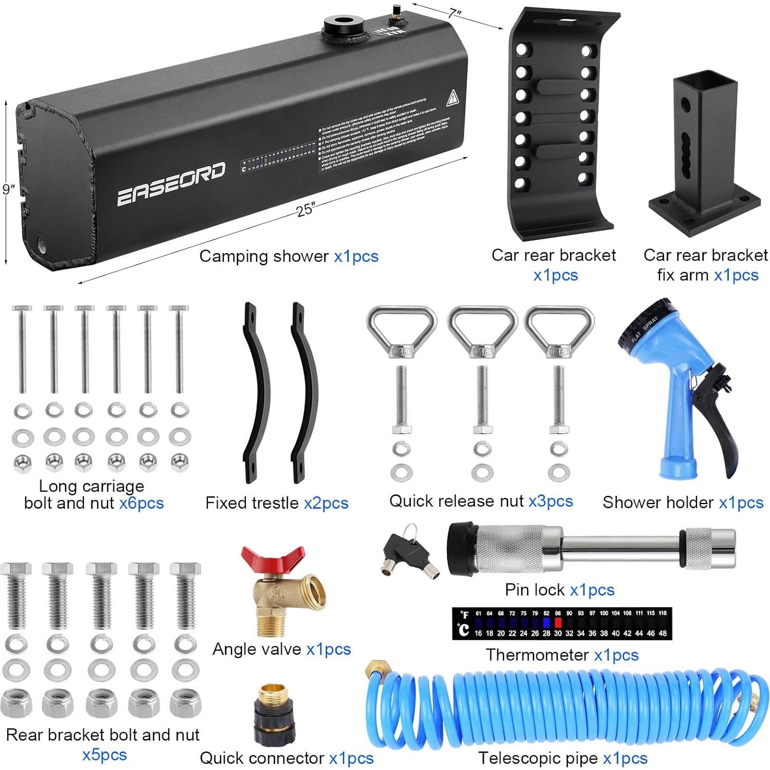 Ducha de Camping EASEORD 17L Portátil para Vehículos Off-Road