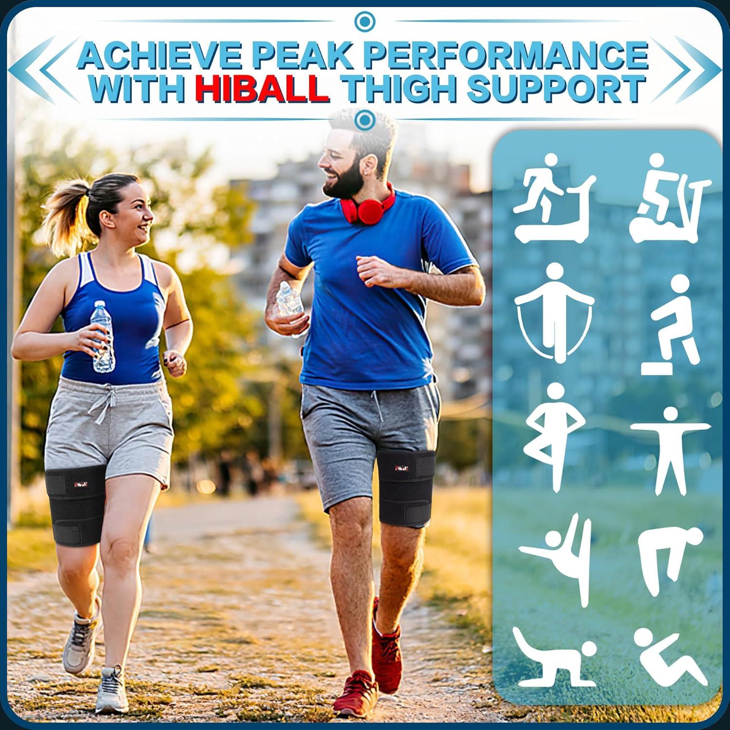 Faja de Compresión para Muslo Hiball Unisex X-Grande Negra