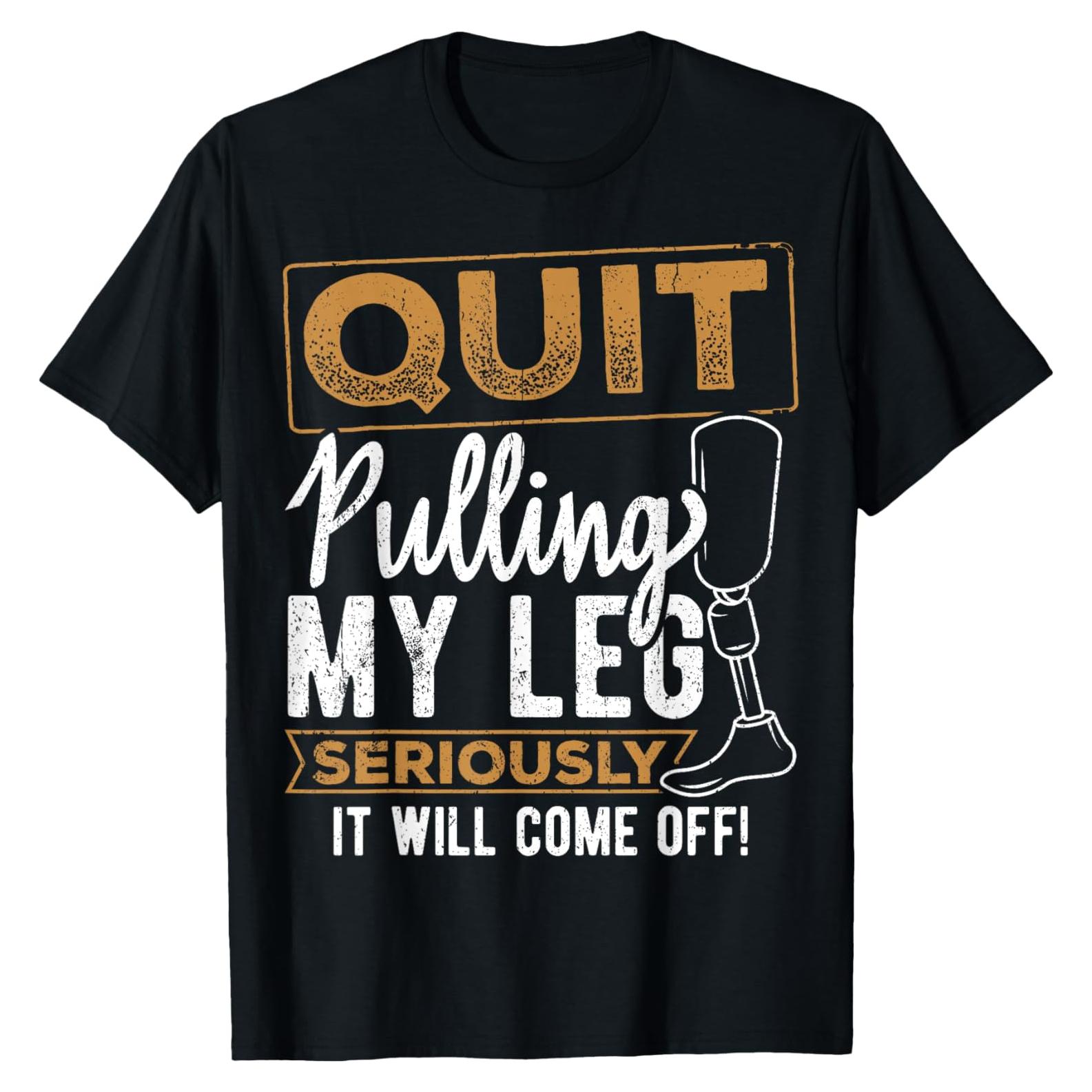 Camiseta para hombres Deja de jalarme la pierna - Negro