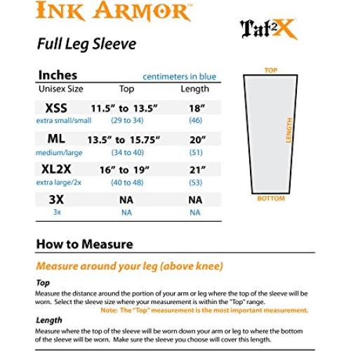 Manga Cubierta Tatuaje Pierna Tat2X Ink Armor XL2X Tono Piel