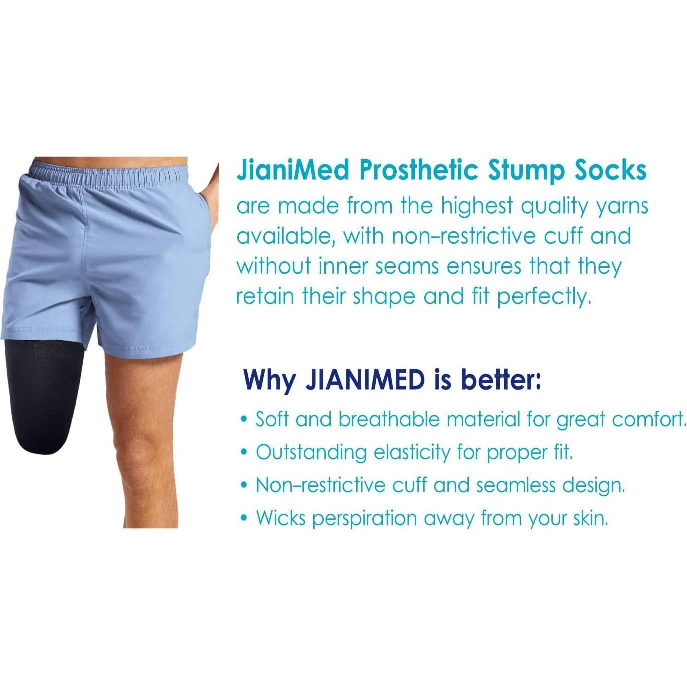 Calcetines Prostéticos JianiMed Beige/Negro 4 PZS Compresión Ligera