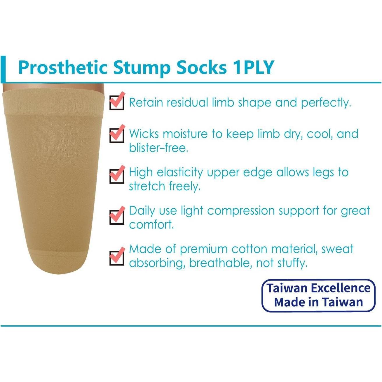 Calcetines Prostéticos JianiMed Beige/Negro 4 PZS Compresión Ligera