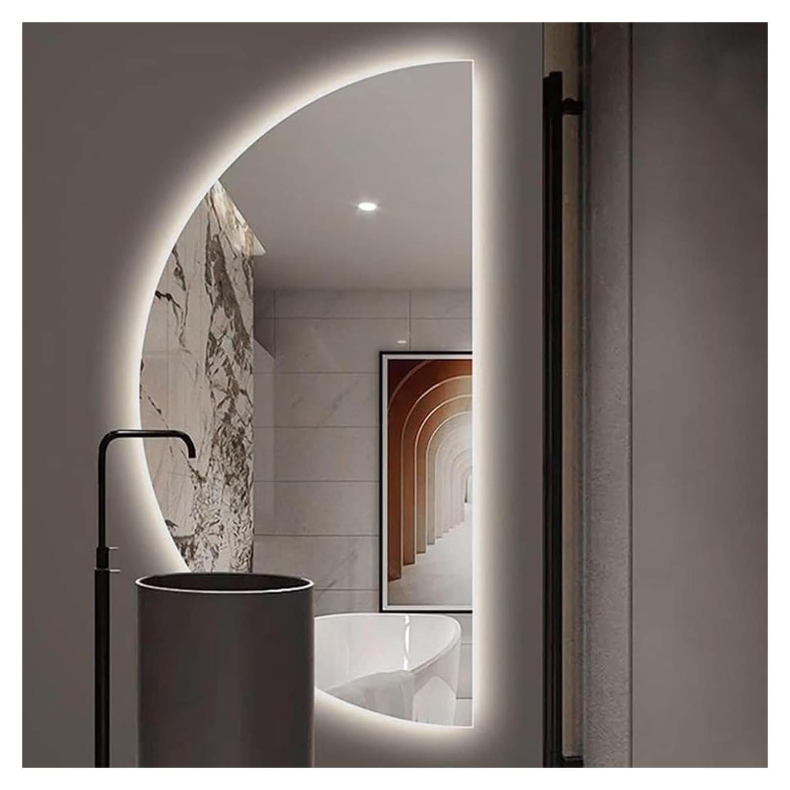 Espejo de Baño Semicircular WWWHZGYS 60x120cm LED Anti-Vaho