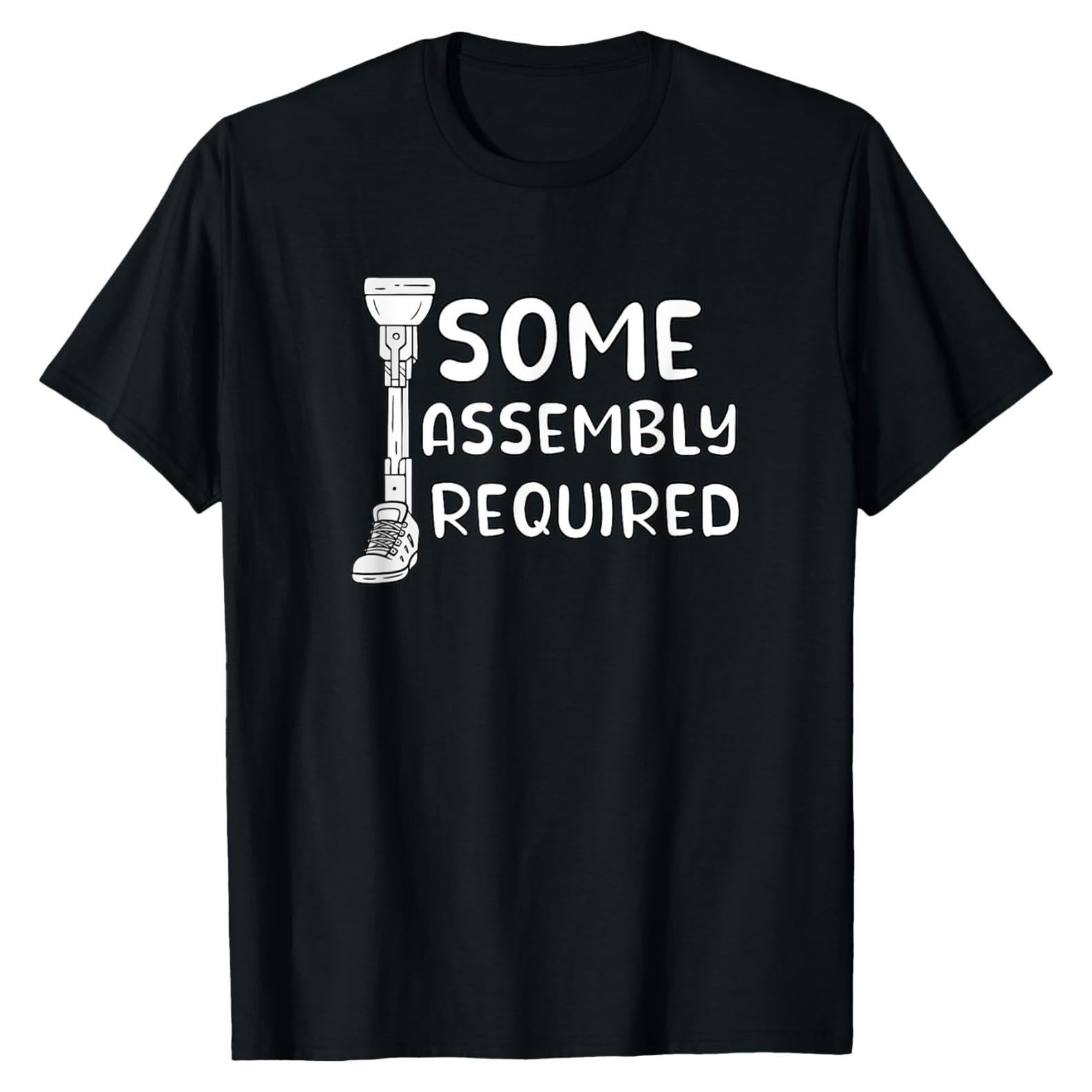 Camiseta Divertida de Prótesis de Pierna Hombres Negro