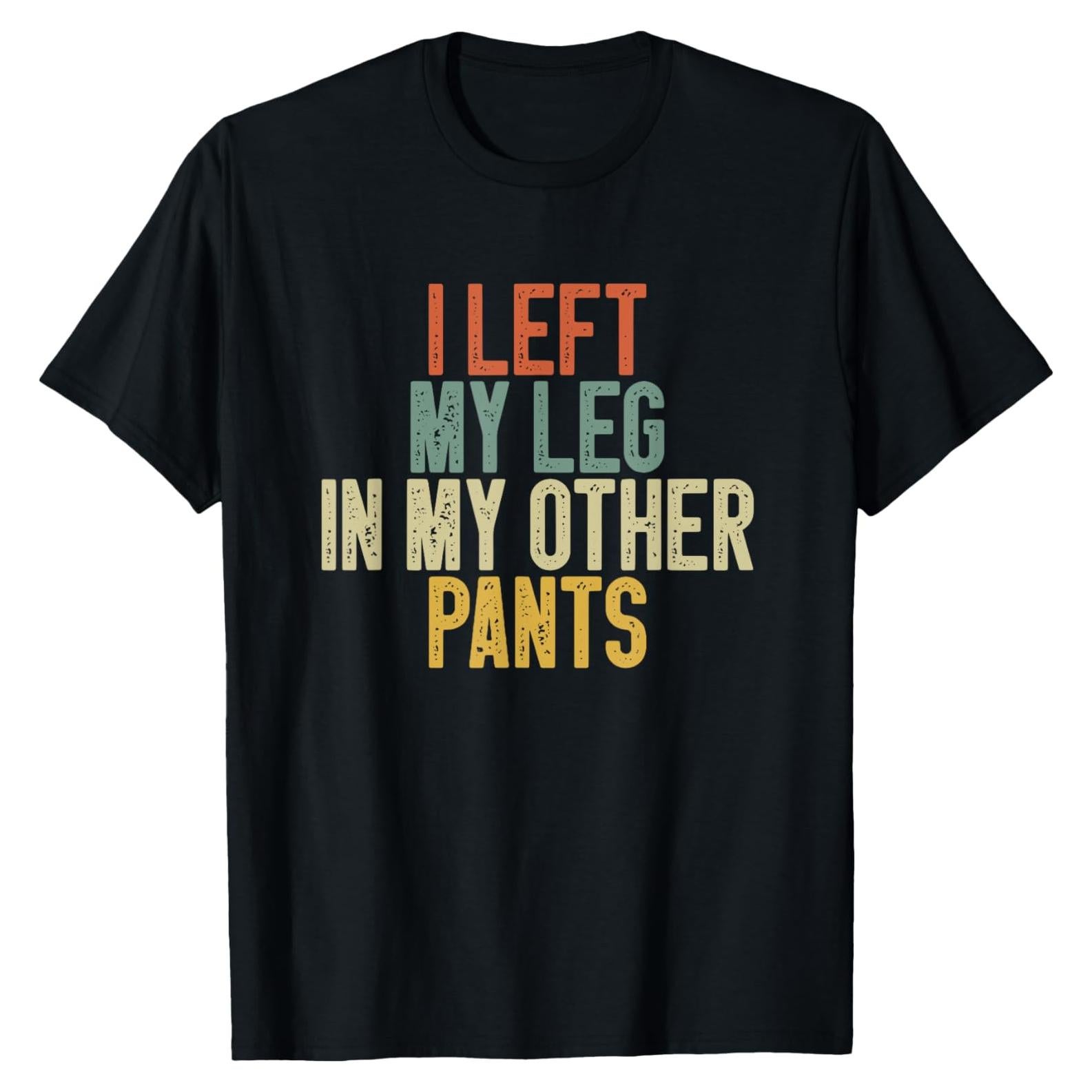 Camiseta Humorística Amputado Dejé mi Pierna - Negro