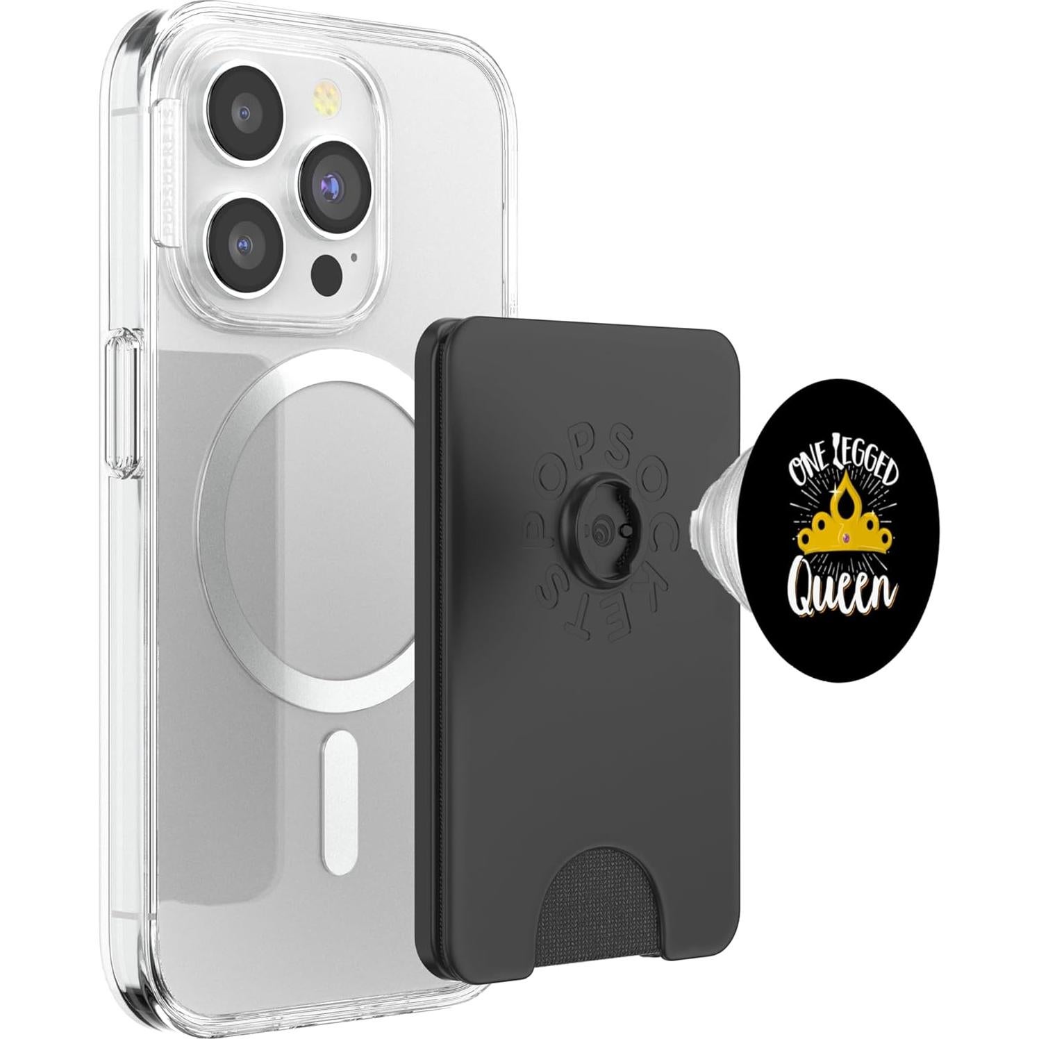 PopWallet Magnético PopSockets Reina de Una Pierna Negro