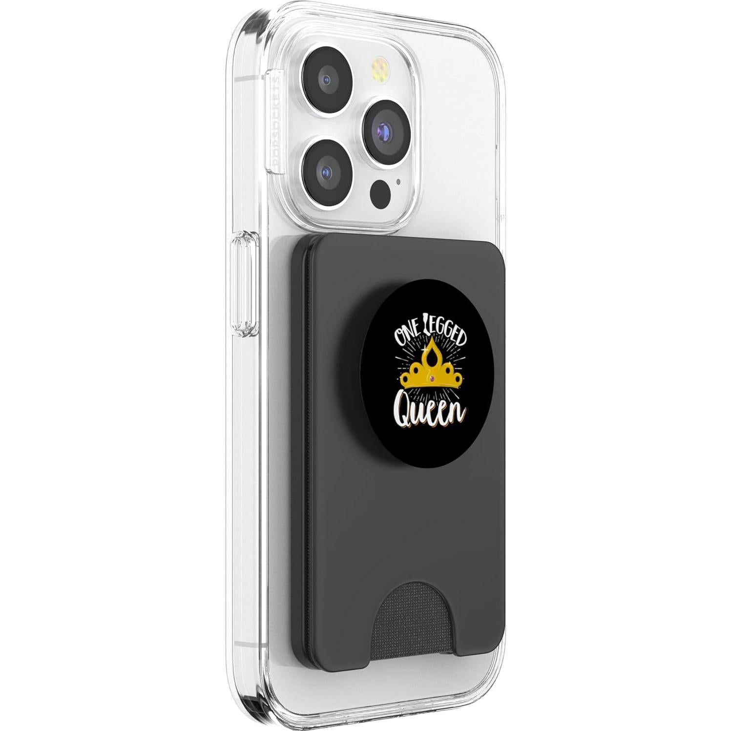 PopWallet Magnético PopSockets Reina de Una Pierna Negro