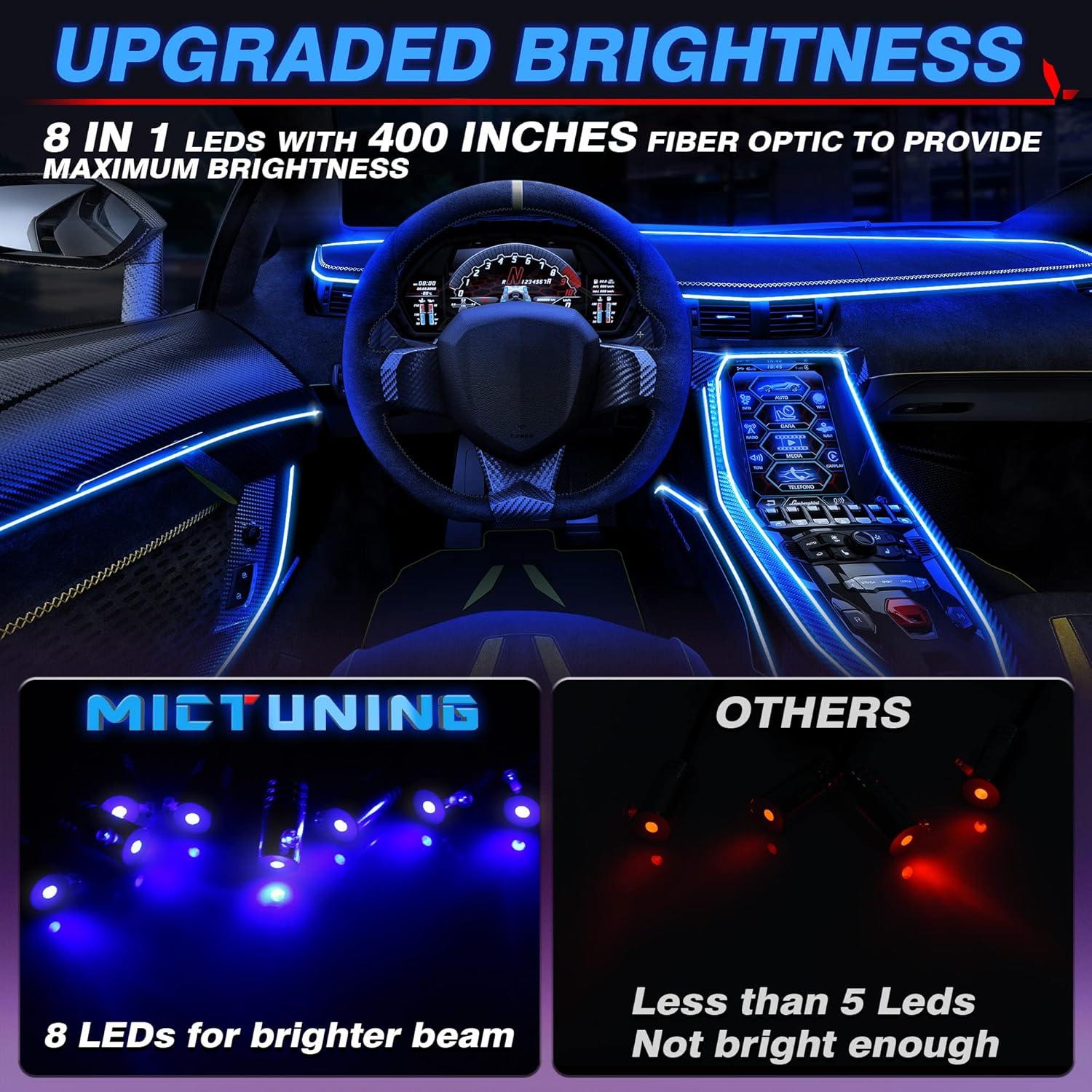 Luz de tira LED MICTUNING 8 en 1 RGB 101.6 m con control APP