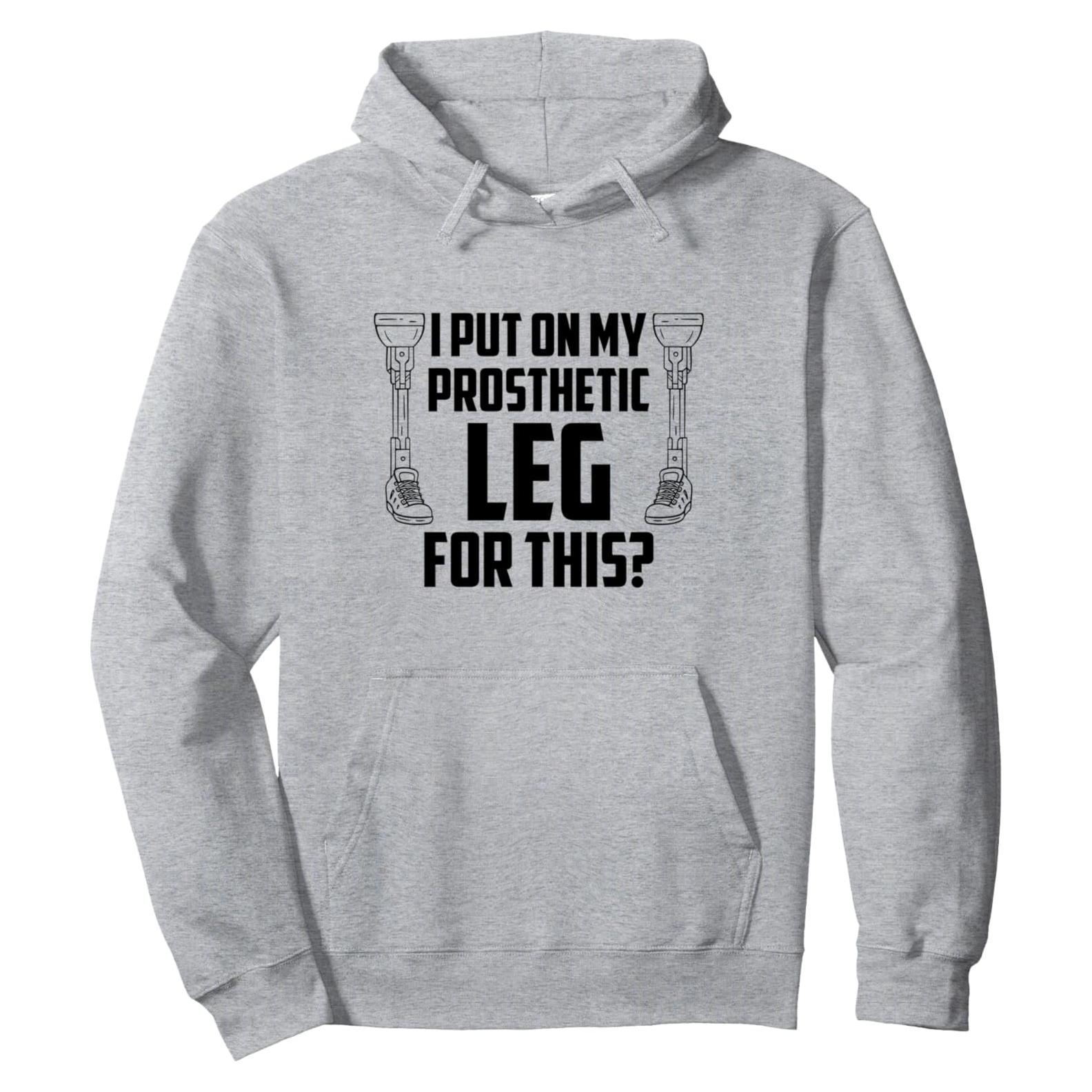 Sudadera con Capucha para Amputados - Ropa Unisex Gris Jaspeado