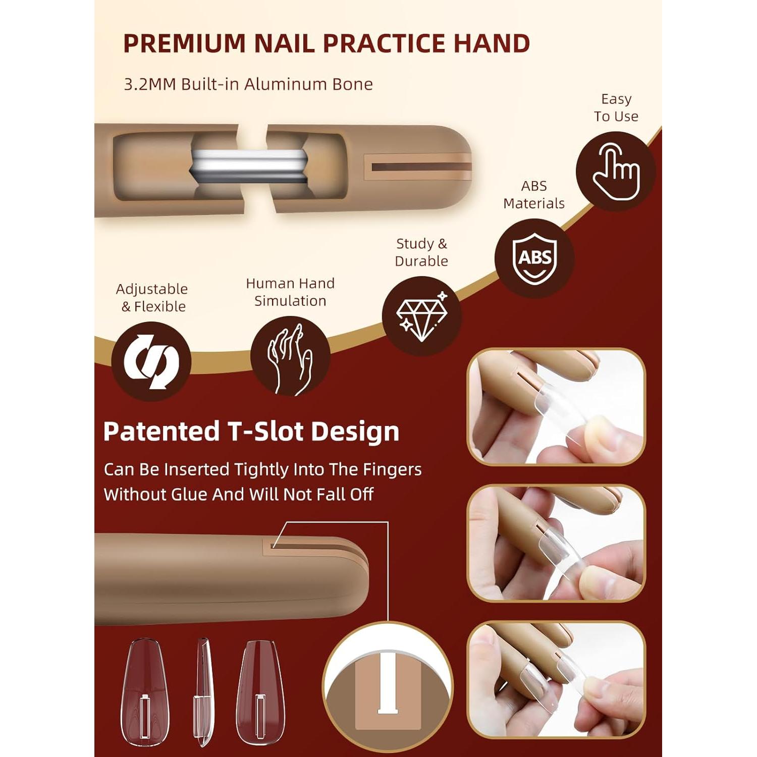 Mano de Práctica para Uñas Acrílicas NIQZOPA Flexible