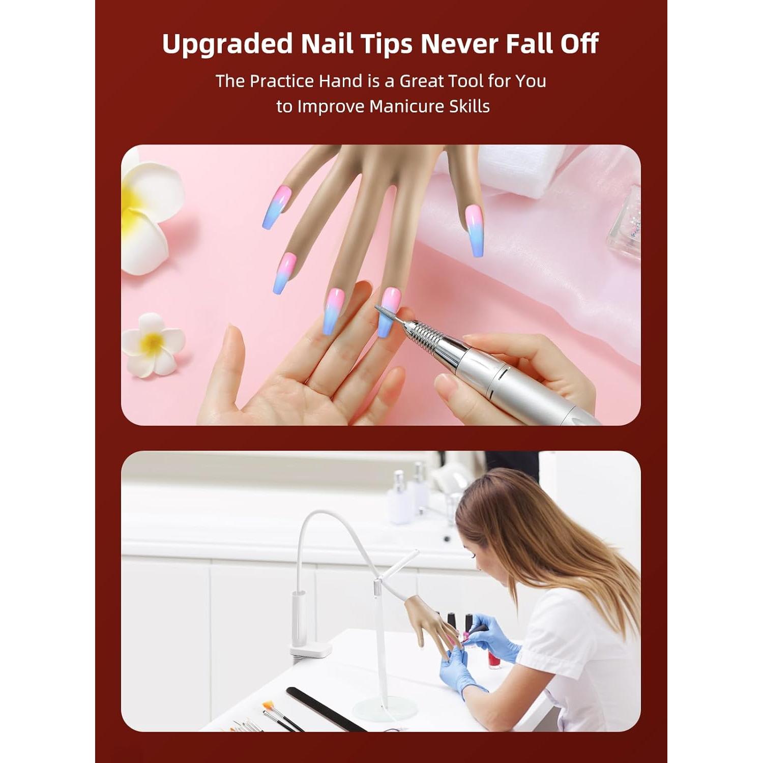 Mano de Práctica para Uñas Acrílicas NIQZOPA Flexible