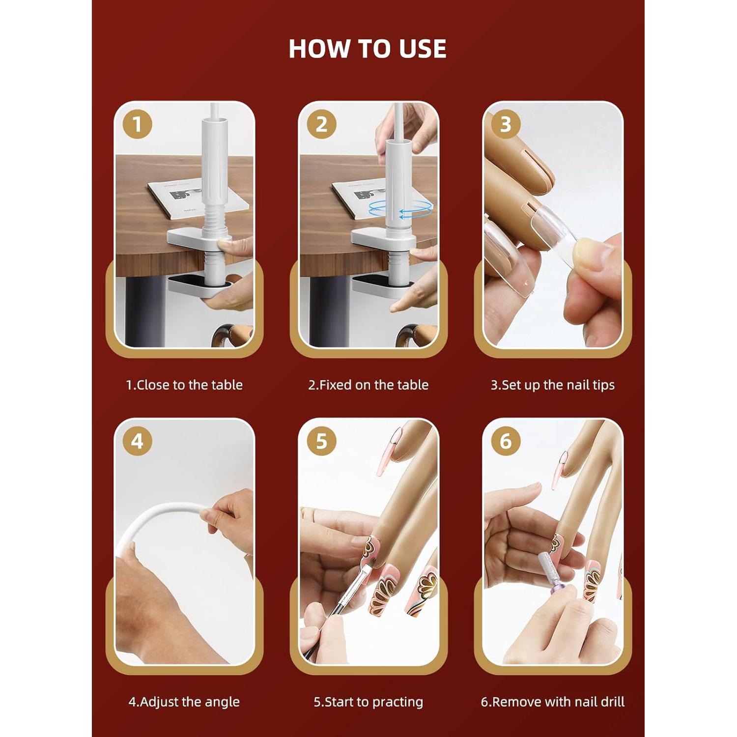 Mano de Práctica para Uñas Acrílicas NIQZOPA Flexible