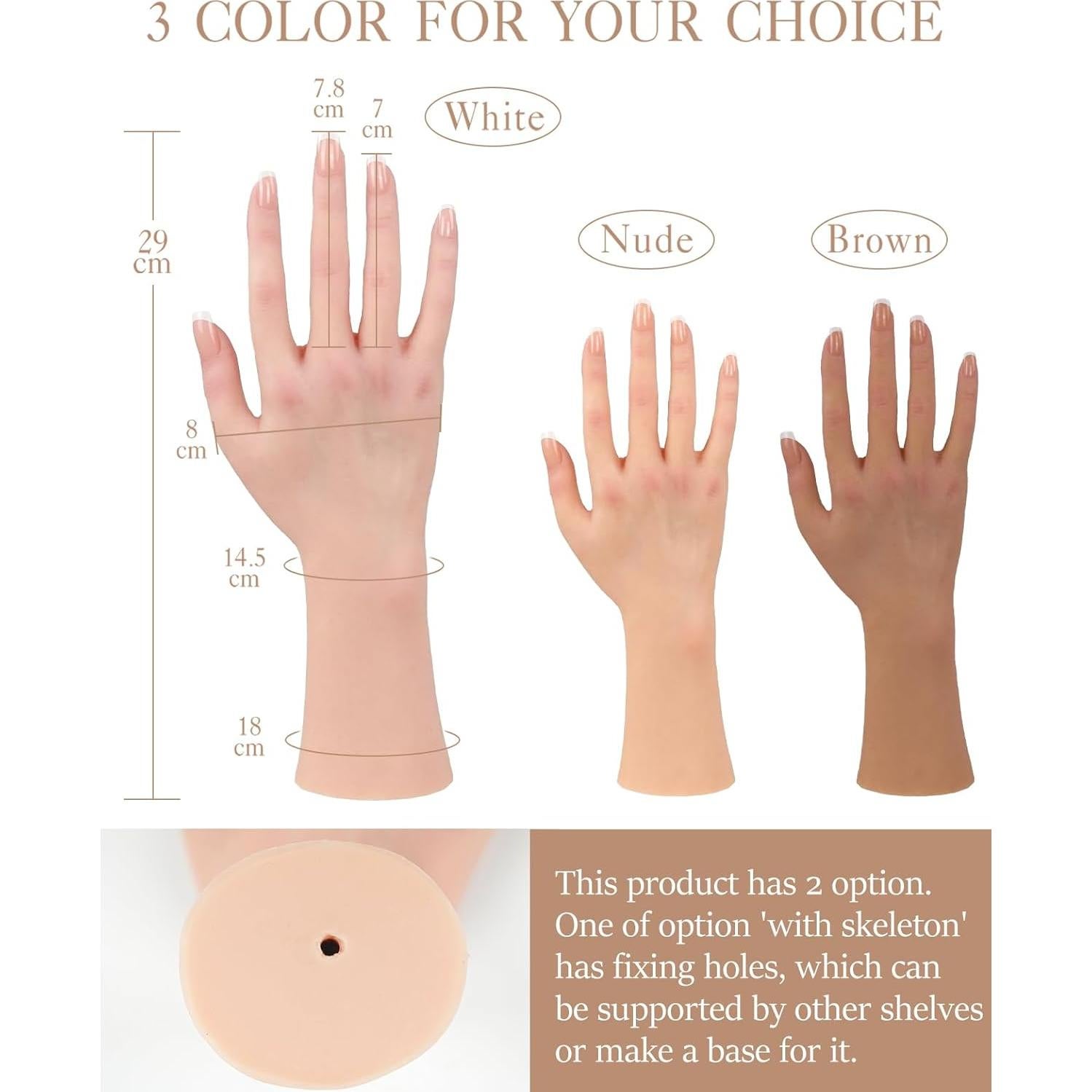 Mano Femenina de Silicona KUMIHO Realista con Esqueleto