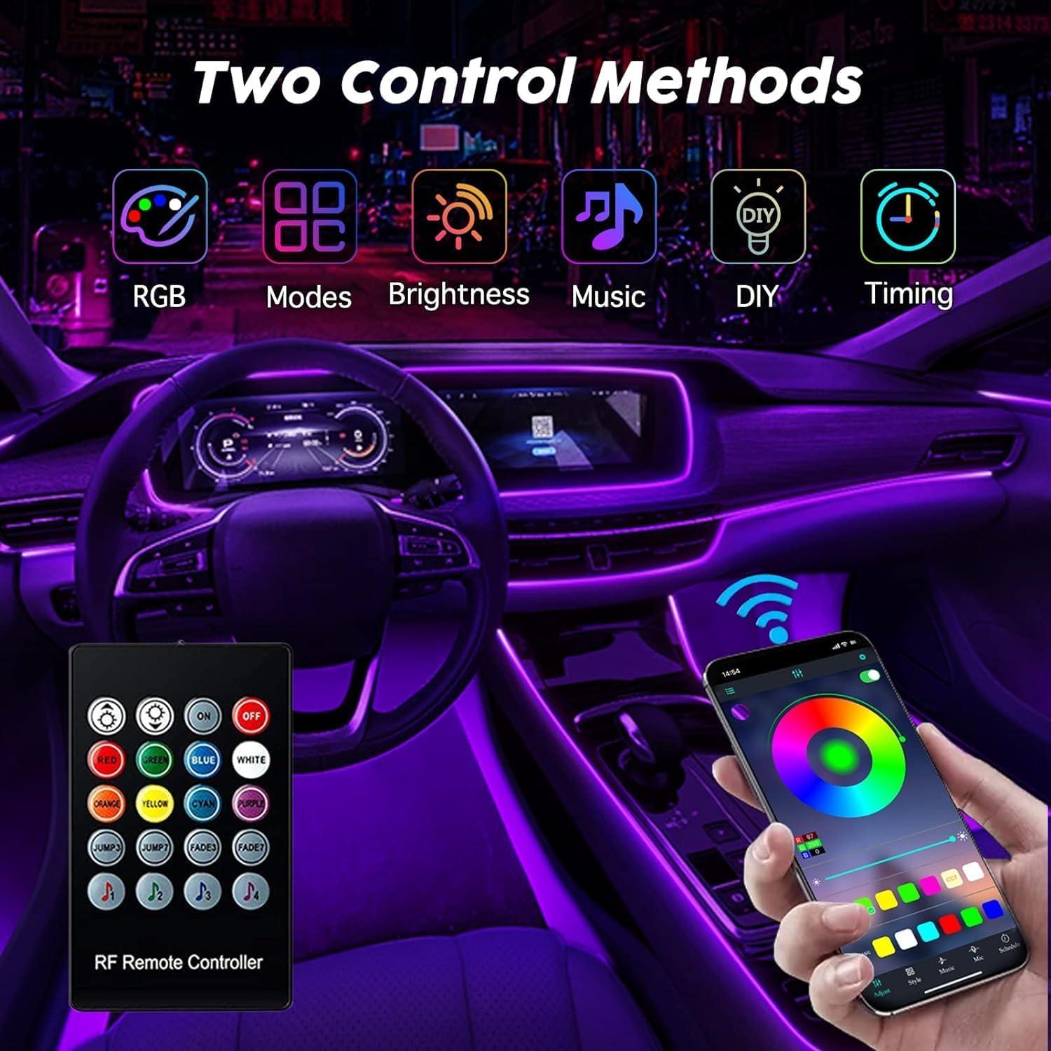 Luces LED para Carro SAMGCHI 6m RGB Control Remoto APP