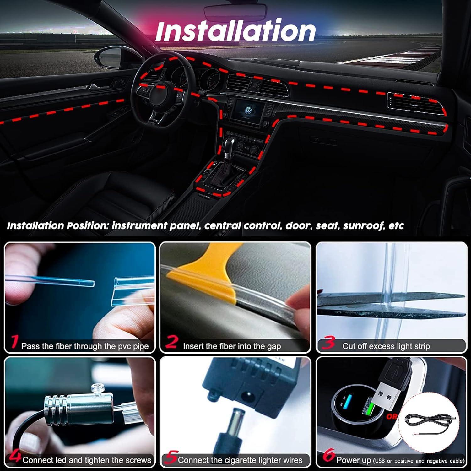 Luces LED para Carro SAMGCHI 6m RGB Control Remoto APP