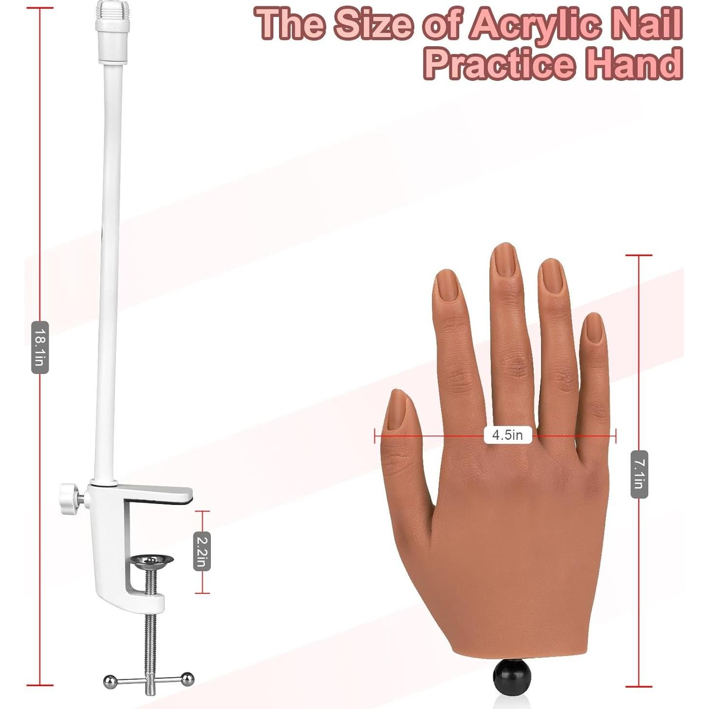 Mano de Práctica de Silicona IMENE para Uñas Acrílicas