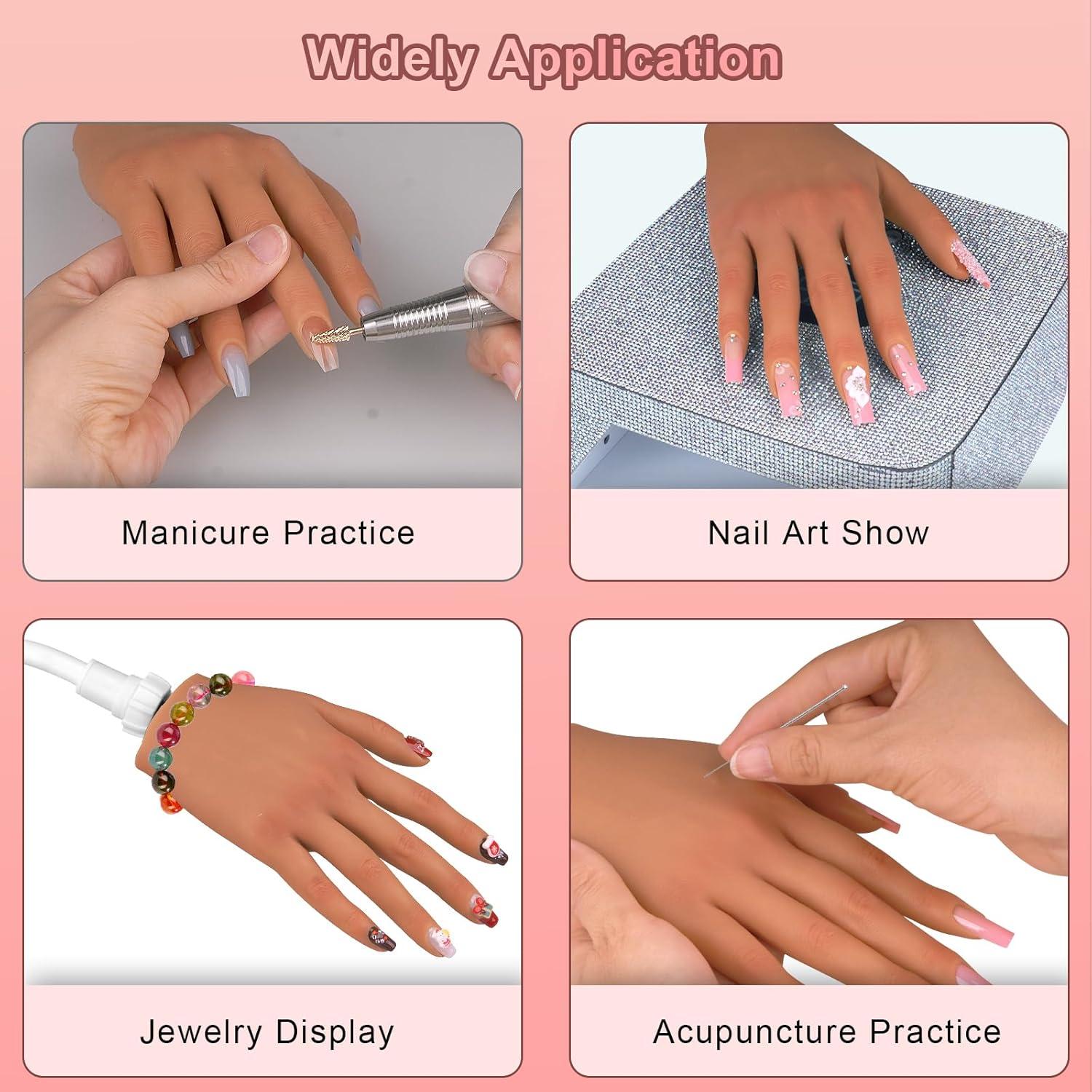 Mano de Práctica de Silicona IMENE para Uñas Acrílicas