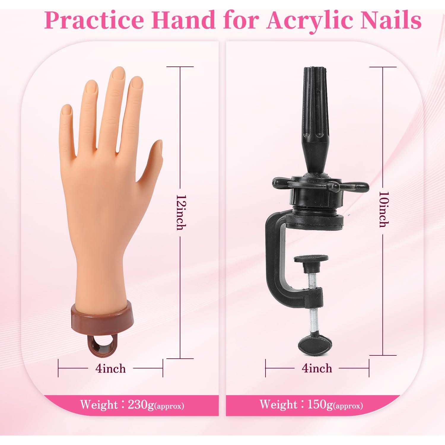 Mano de Práctica para Uñas Acrílicas SARO-UP Nude 30 cm