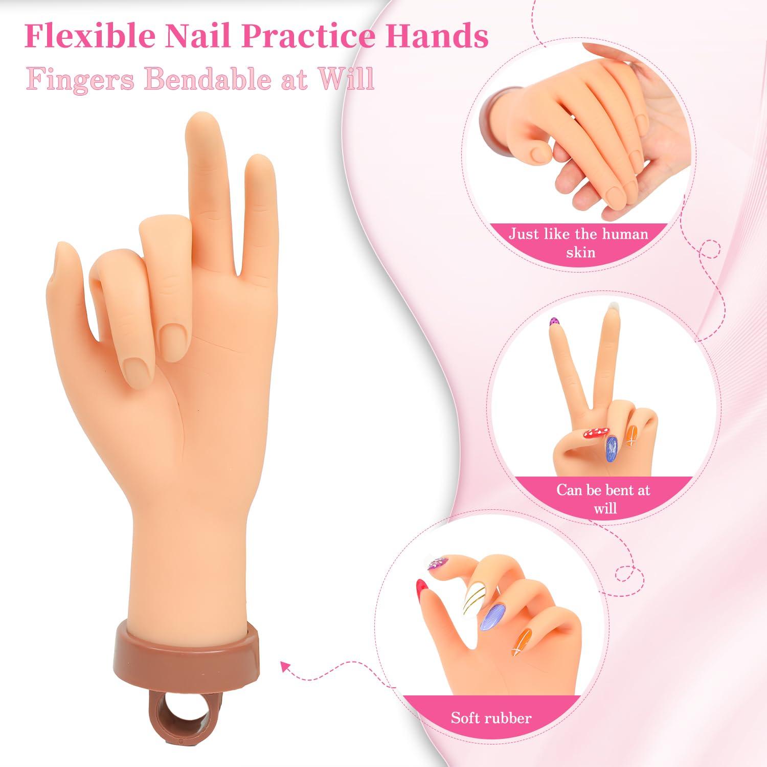 Mano de Práctica para Uñas Acrílicas SARO-UP Nude 30 cm