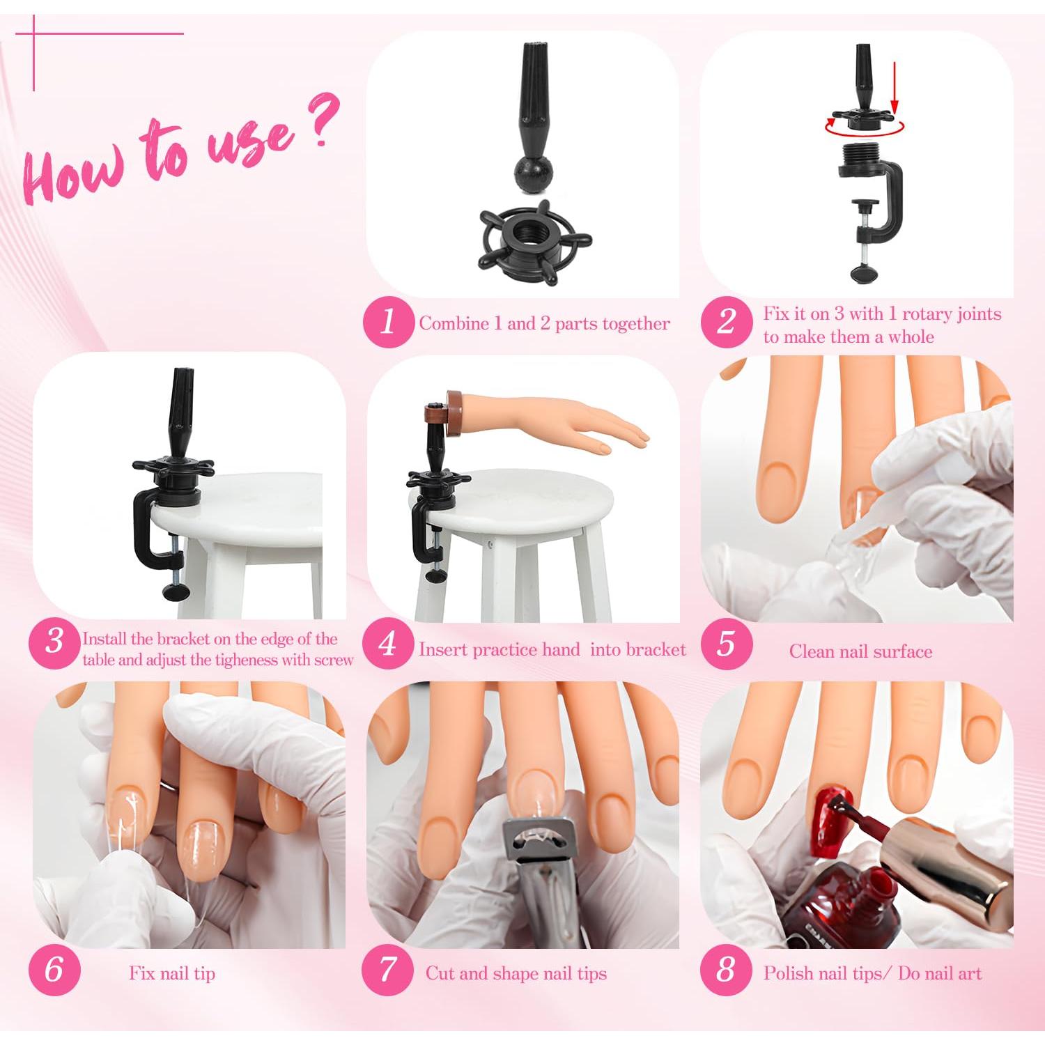 Mano de Práctica para Uñas Acrílicas SARO-UP Nude 30 cm