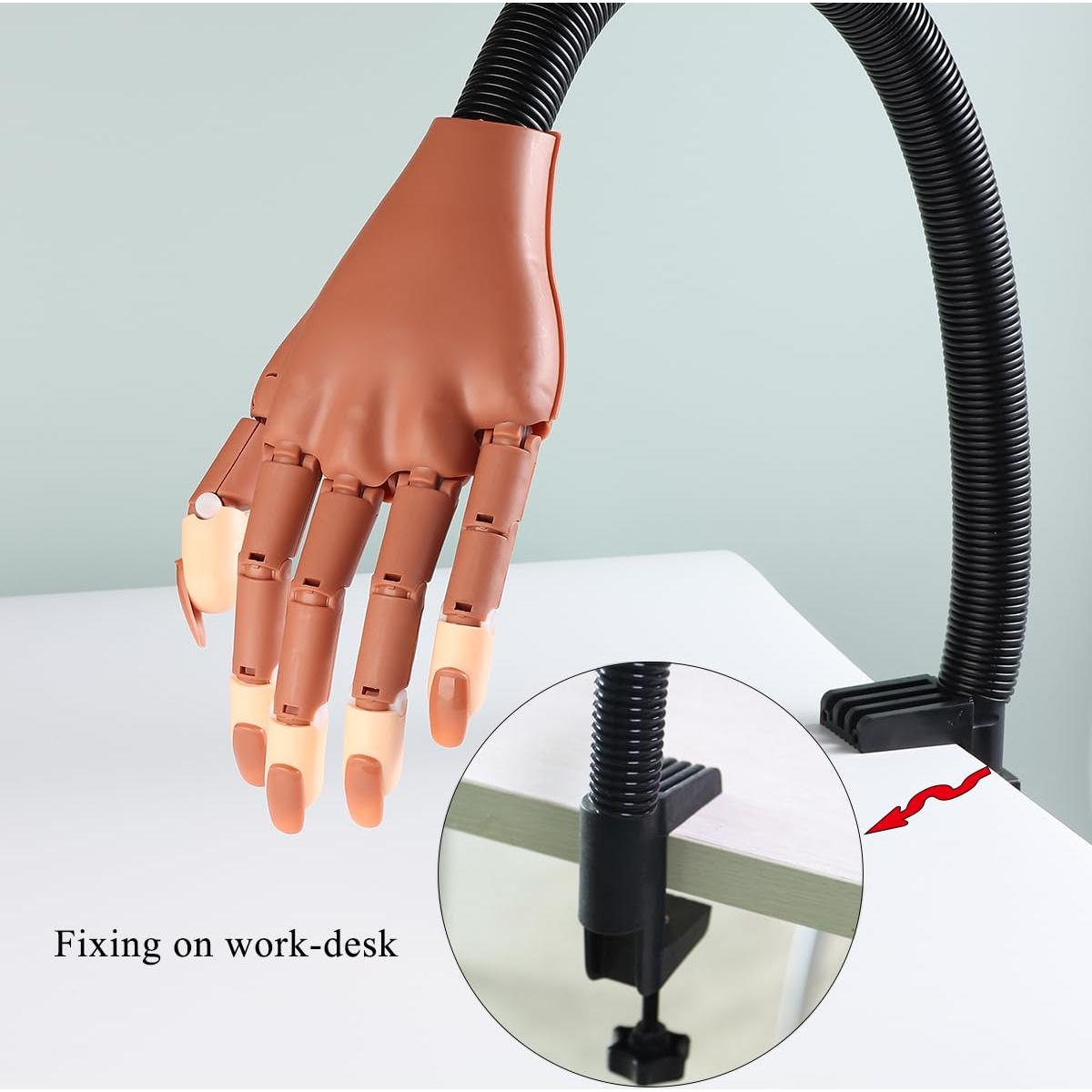 Mano de práctica ajustable Sotong con 200 tips para uñas