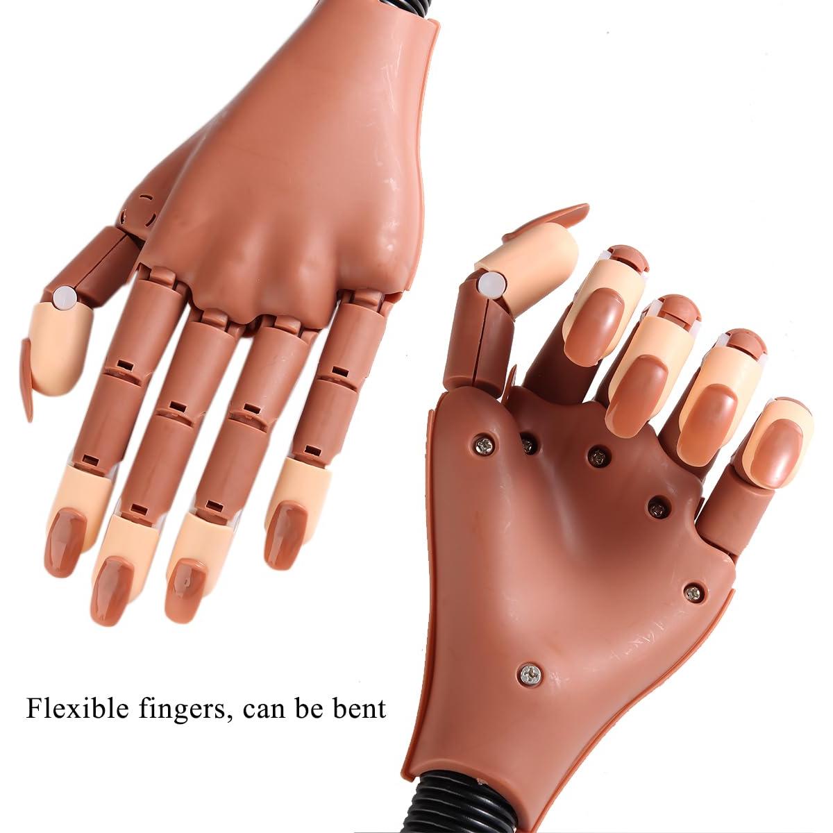 Mano de práctica ajustable Sotong con 200 tips para uñas