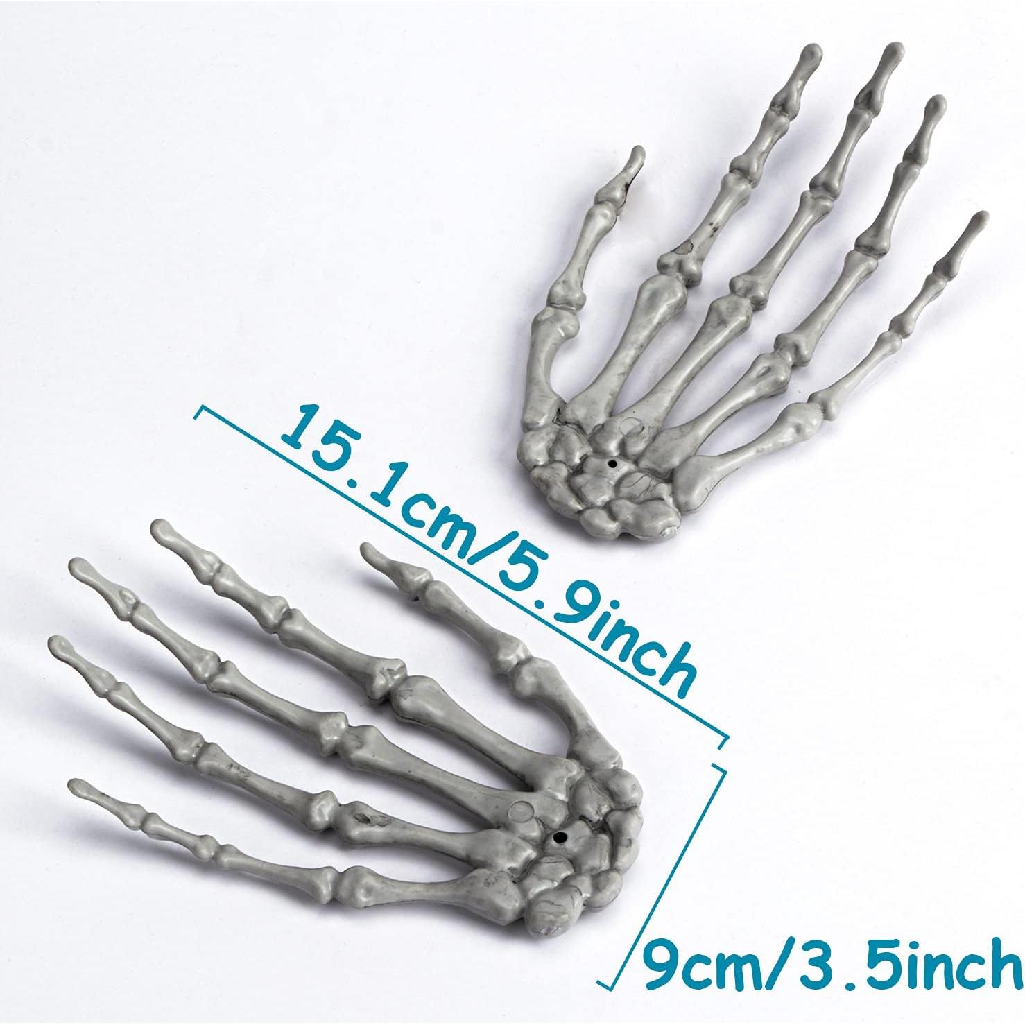 Manos Esqueléticas de Halloween XONOR - 1 Par de Plástico