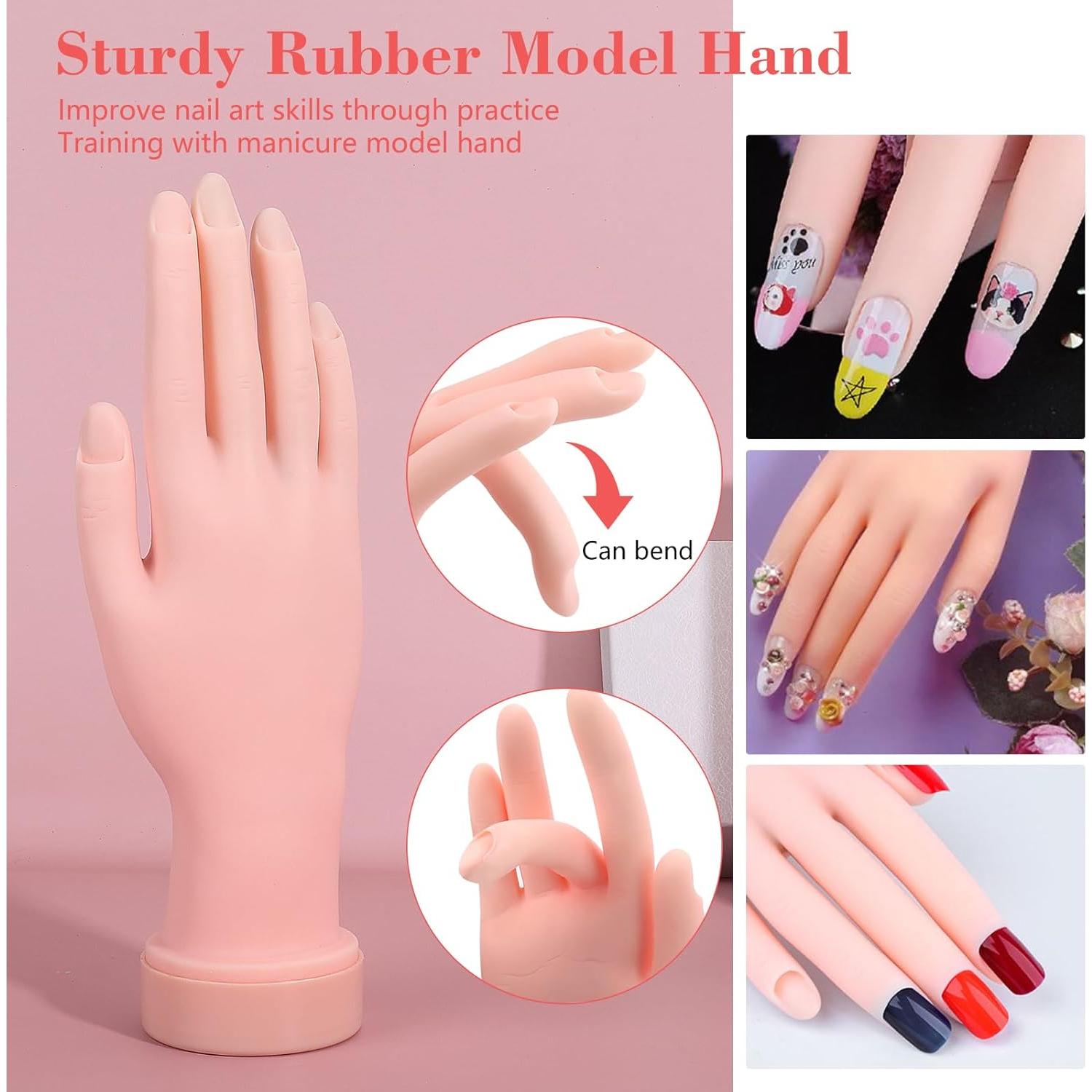 Kit de Uñas Acrílicas DE con Mano de Práctica y Accesorios